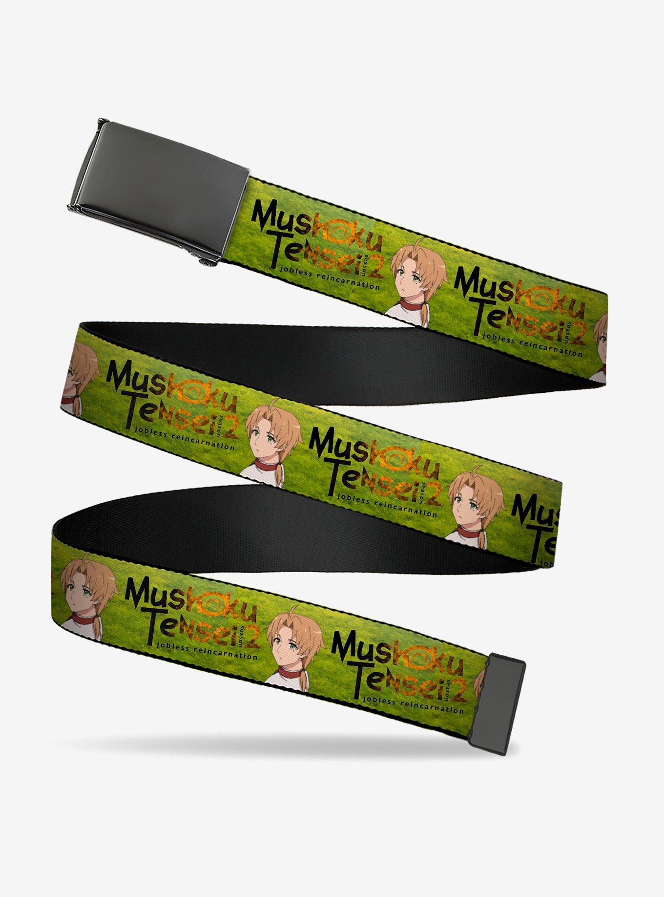 Mushoku Tensei Jobless Reincarnation Rudeus Greyrat Pose and Title Green Clamp Buckle Belt, , hi-res