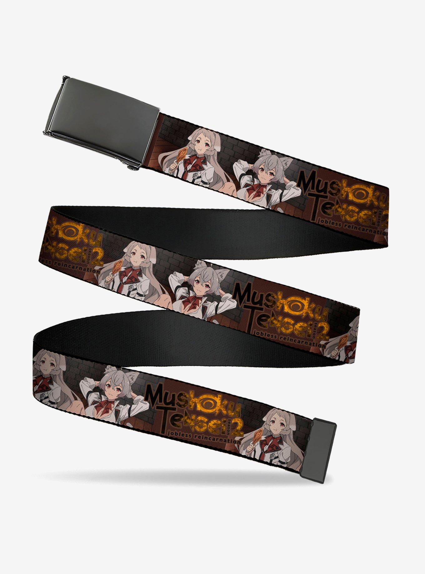Mushoku Tensei Jobless Reincarnation Pursena and Minitona Pose and Title Brown Clamp Buckle Belt, , hi-res