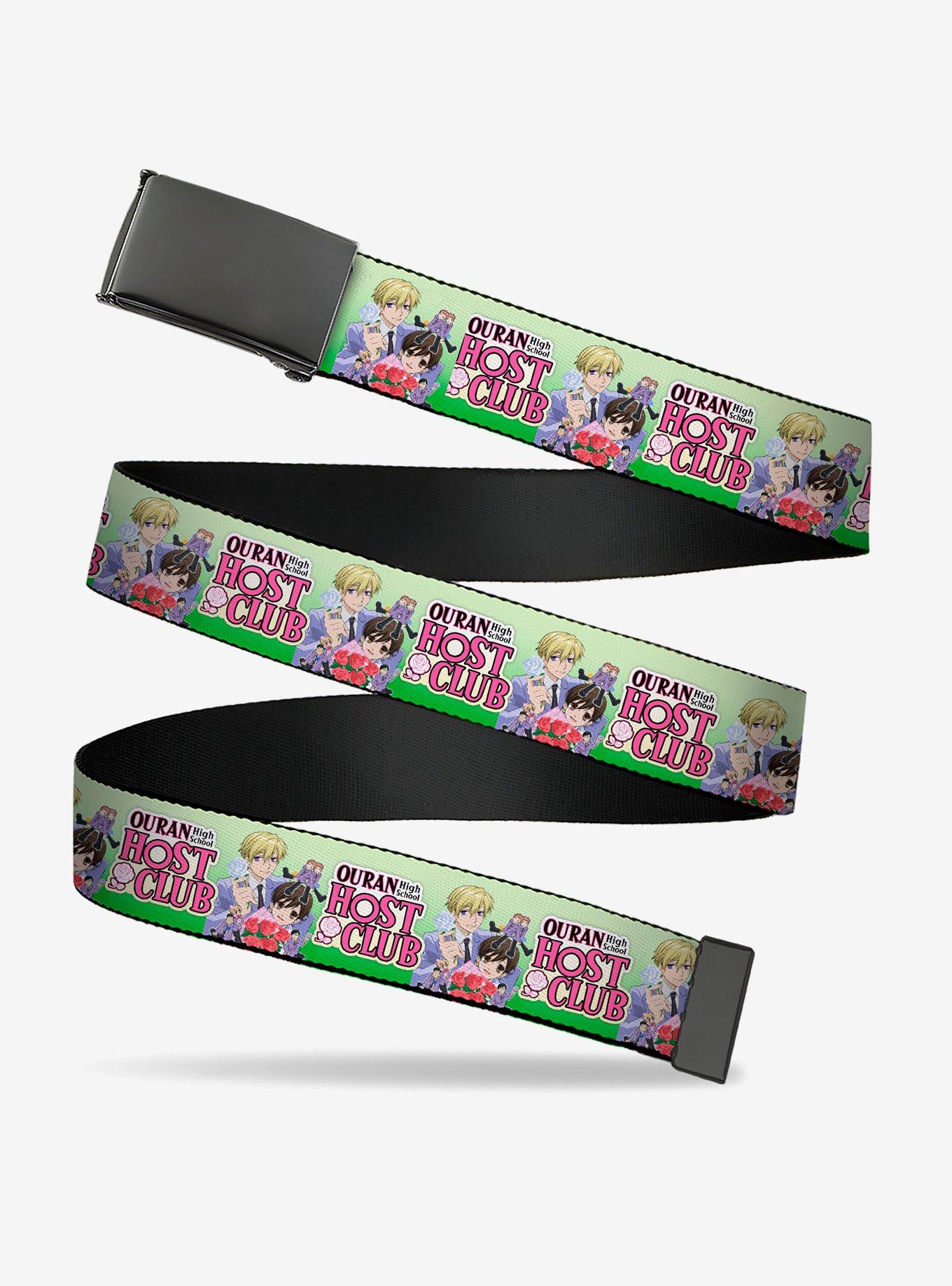Ouran High School Host Club Haruhi and Friends Group Pose and Logo Clamp Buckle Belt, , hi-res