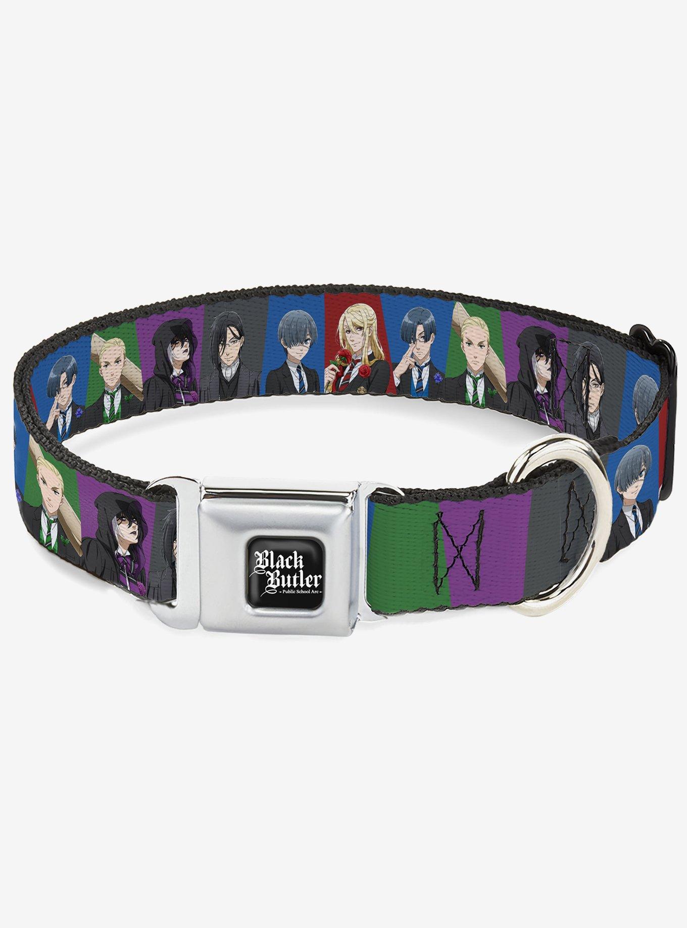 Black Butler Six Character Pose Blocks Multi Seatbelt Buckle Dog Collar, , hi-res
