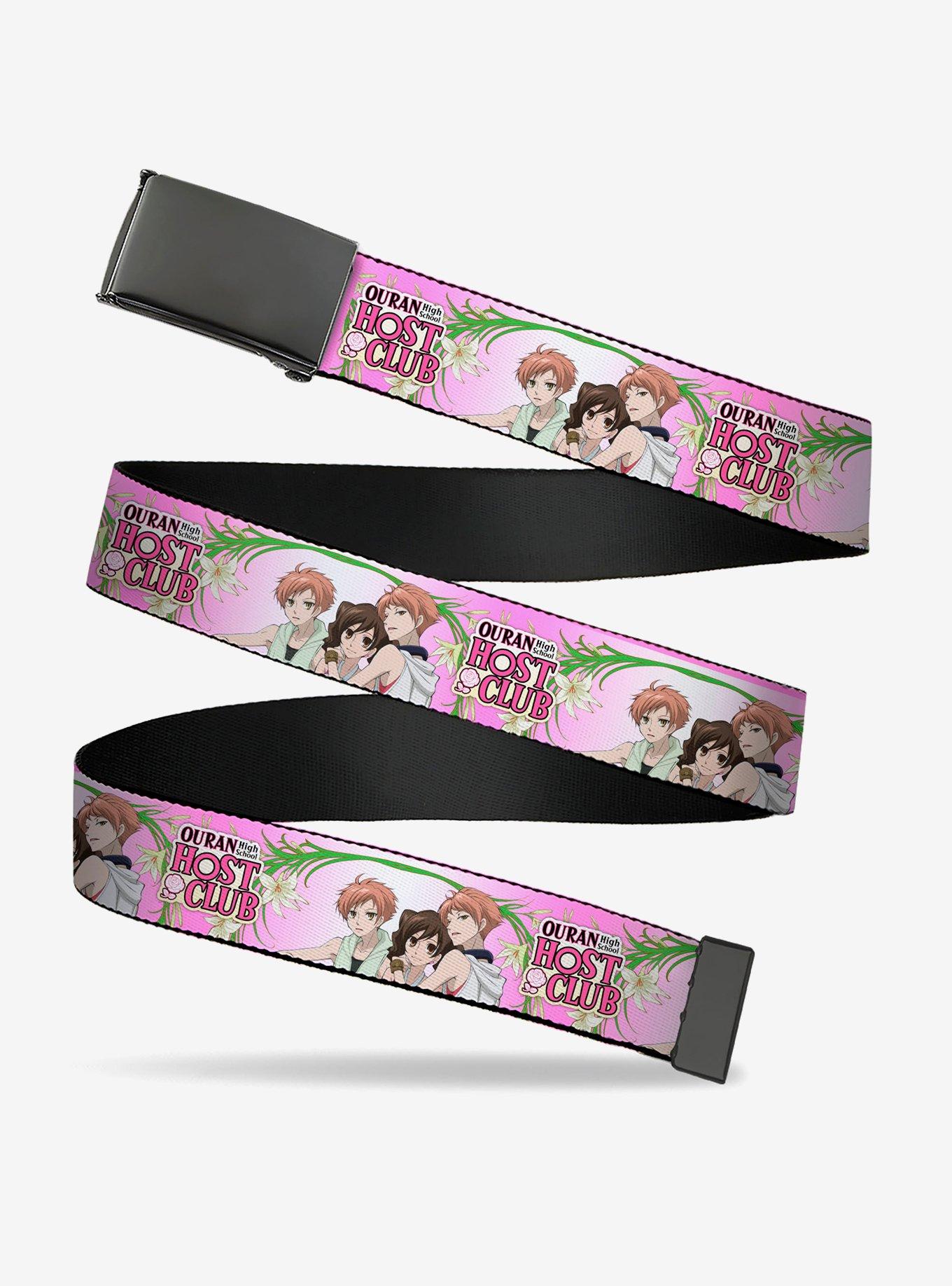 Ouran High School Host Club Haruhi and Hitachiin Twins Lilies Pose Clamp Buckle Belt, , hi-res