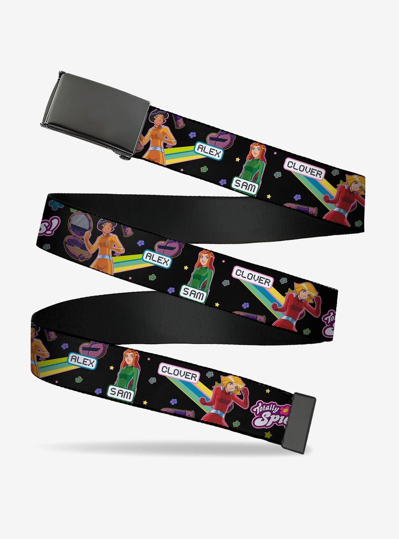 Totally Spies! Action Poses and Title Black Multi Clamp Buckle Belt, , hi-res