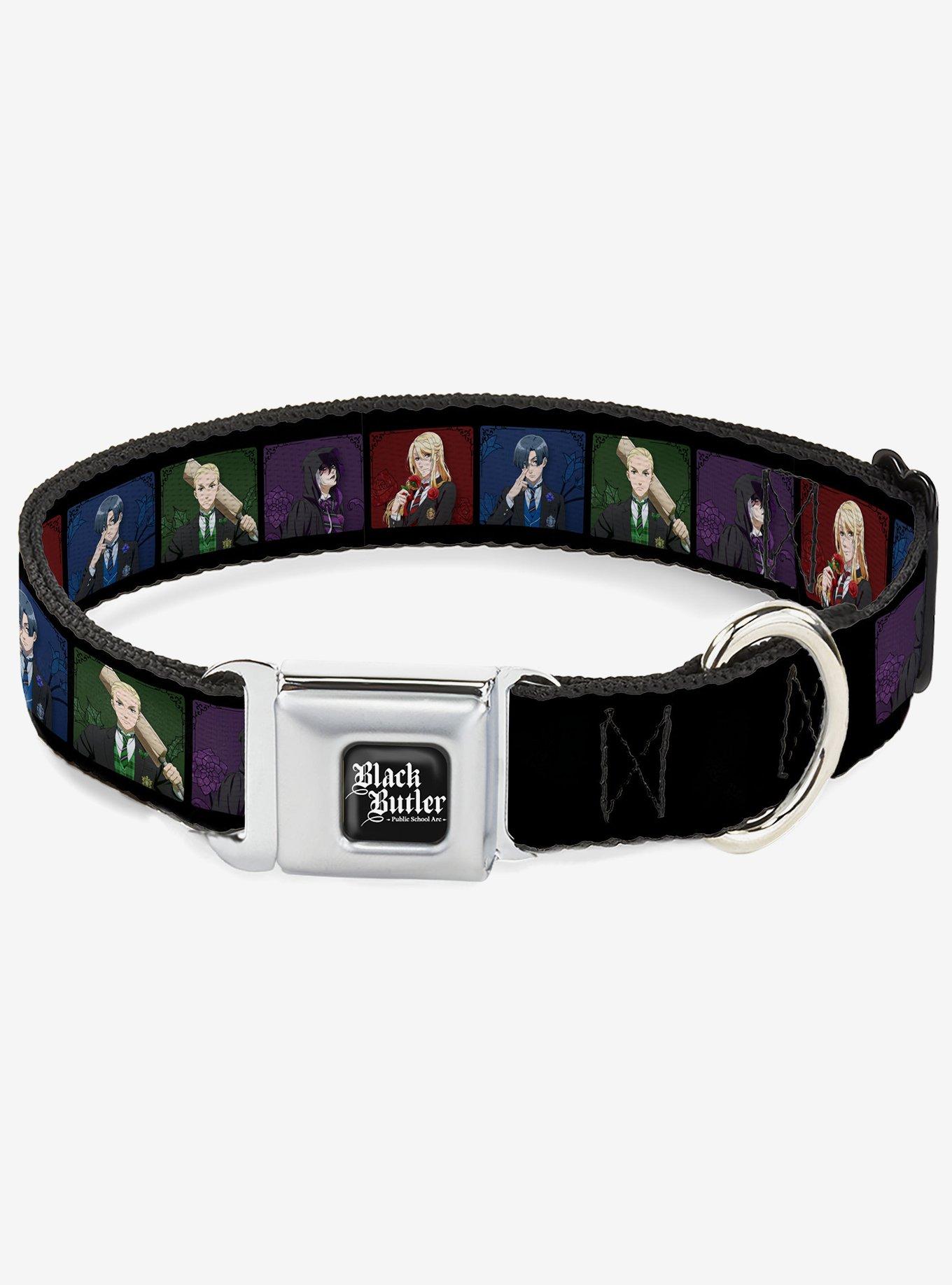 Black Butler House Head Pose Blocks Black Multi Seatbelt Buckle Dog Collar, , hi-res