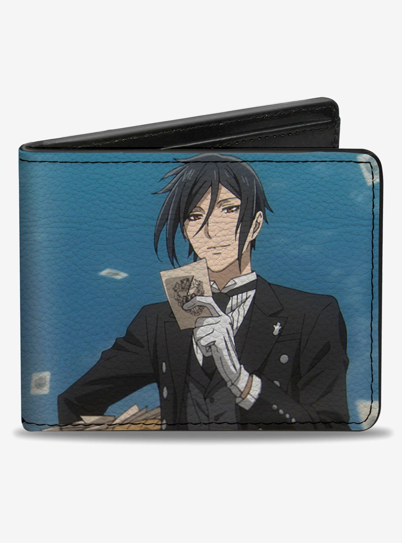 Black Butler Sebastian Sky Scene Pose and Title Blue Bifold Wallet, , hi-res