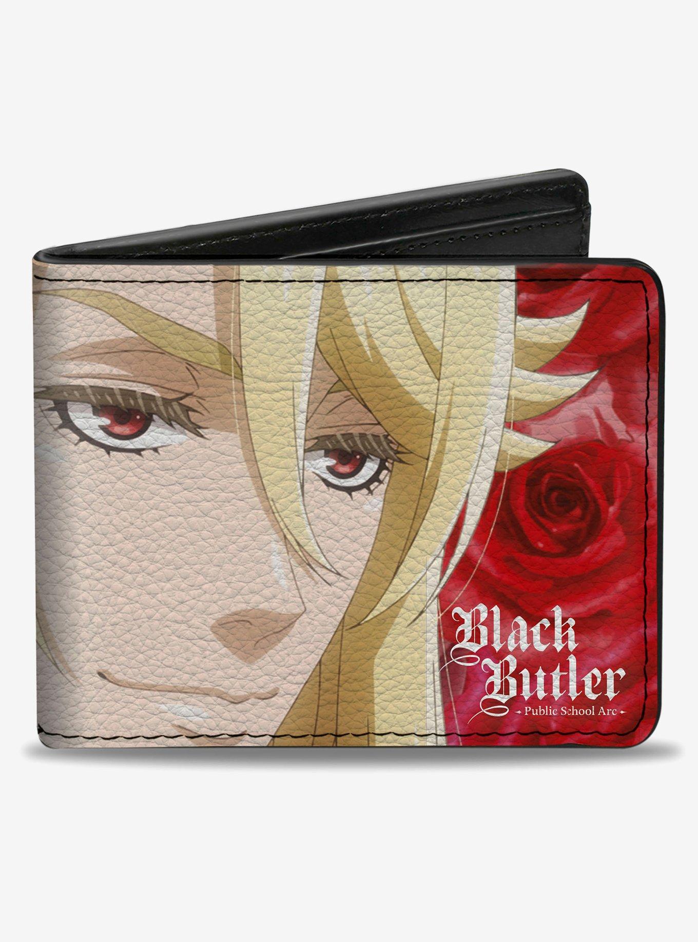 Black Butler Edgar Redmond Red Rose Pose and Face Bifold Wallet, , hi-res