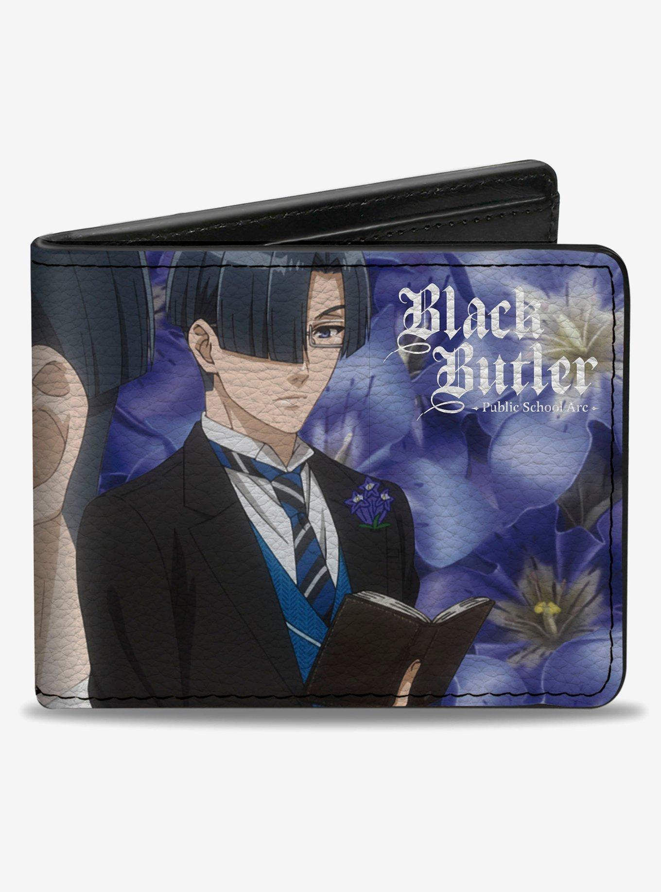 Black Butler Lawrence Bluewer Gentian Face and Pose Blues Bifold Wallet, , hi-res