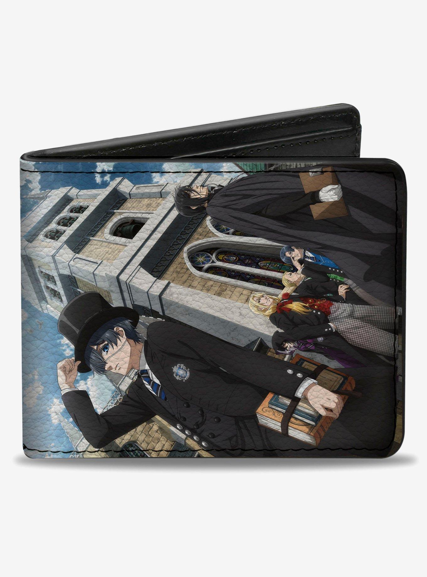 Black Butler Ciel and Sebastian Weston College House Heads Bifold Wallet
