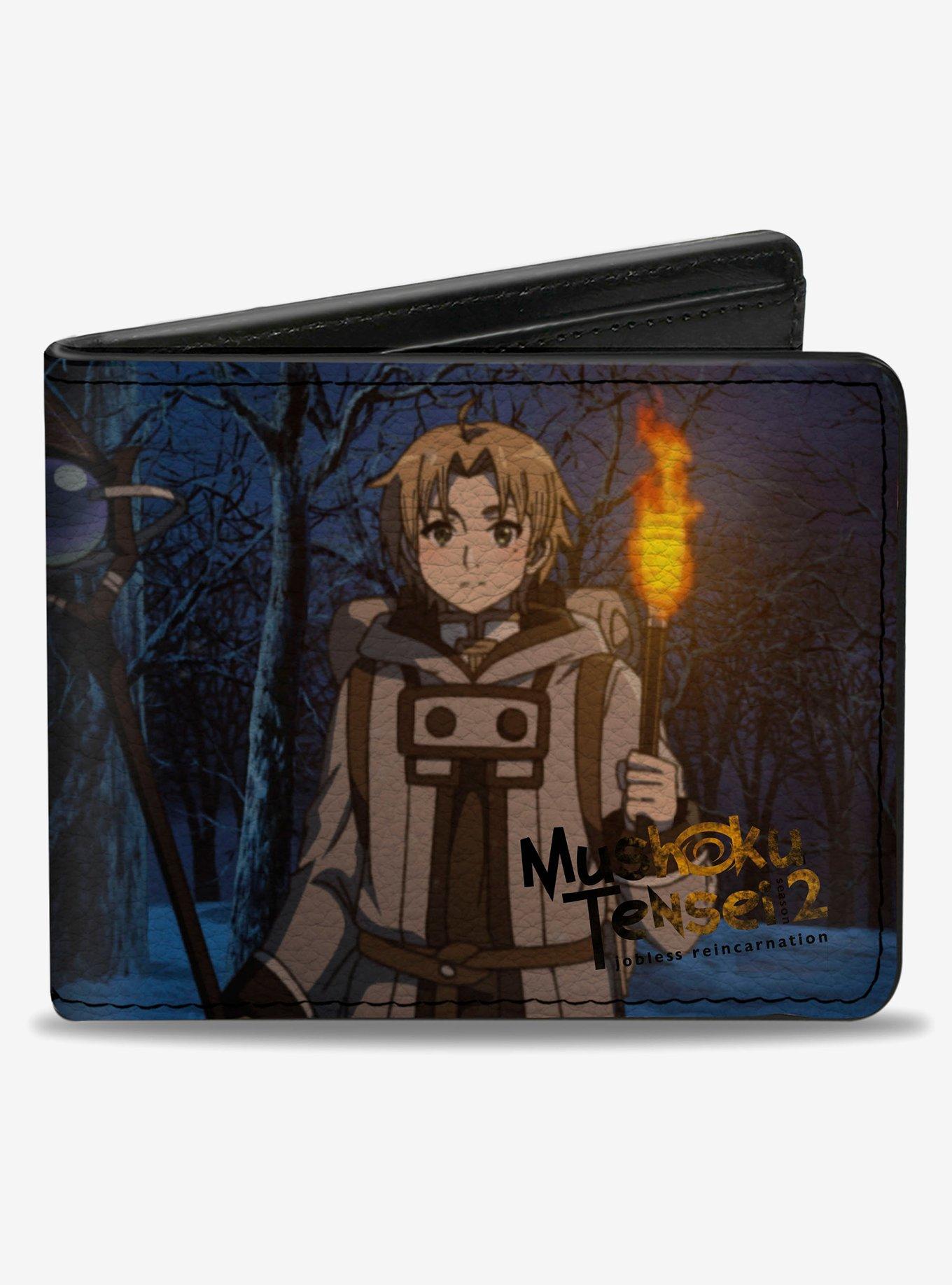 Mushoku Tensei Jobless Reincarnation Rudeus Greyrat with Torch In Forest Scene Bifold Wallet, , hi-res