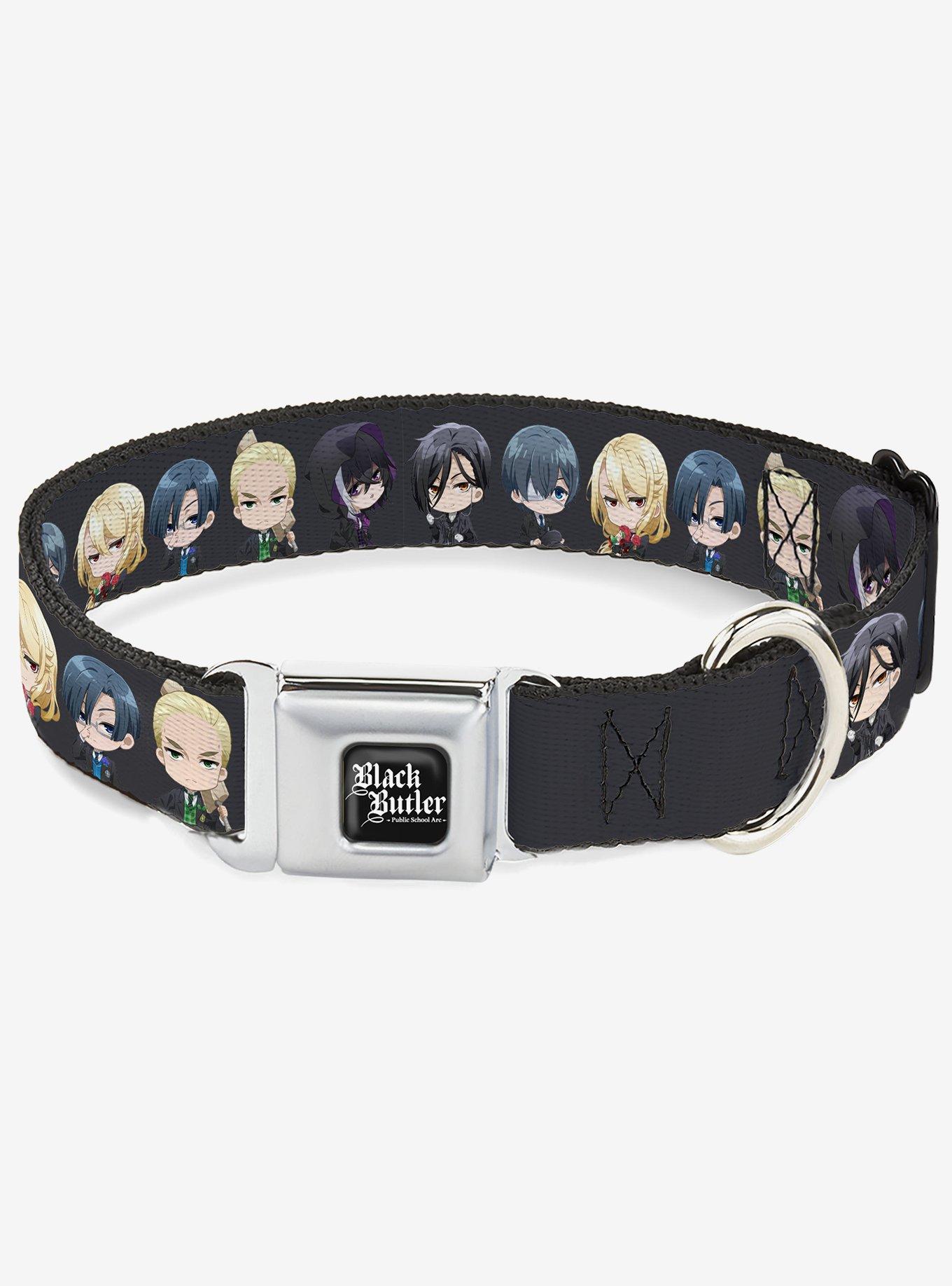 Black Butler Six Chibi Characters Poses Black Seatbelt Buckle Dog Collar, , hi-res