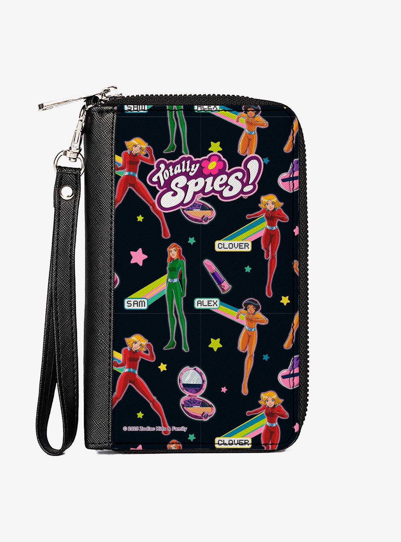 Totally Spies! Names Poses and Gadgets Collage Multi Zip Around Wallet, , hi-res