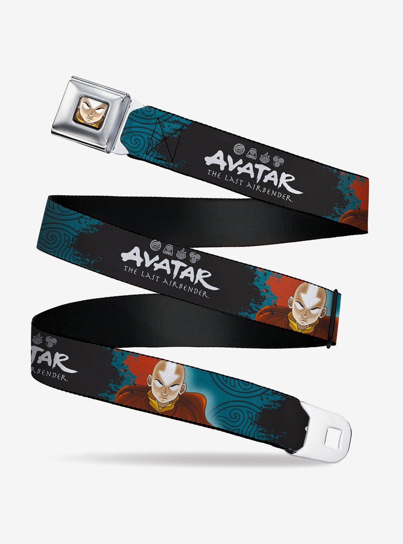 Avatar: The Last Airbender Aang Pose and Title Blues White Youth Seatbelt Buckle Belt, , hi-res