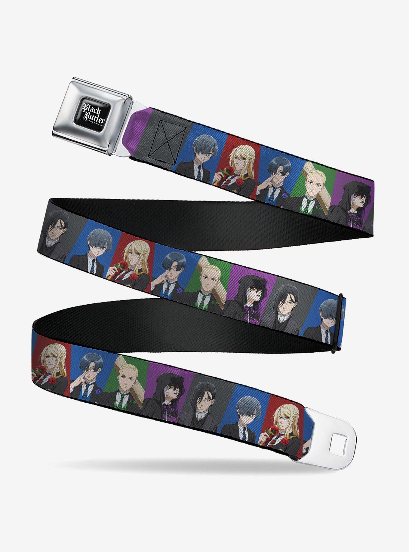 Black Butler Six Character Pose Blocks Multi Youth Seatbelt Buckle Belt, , hi-res