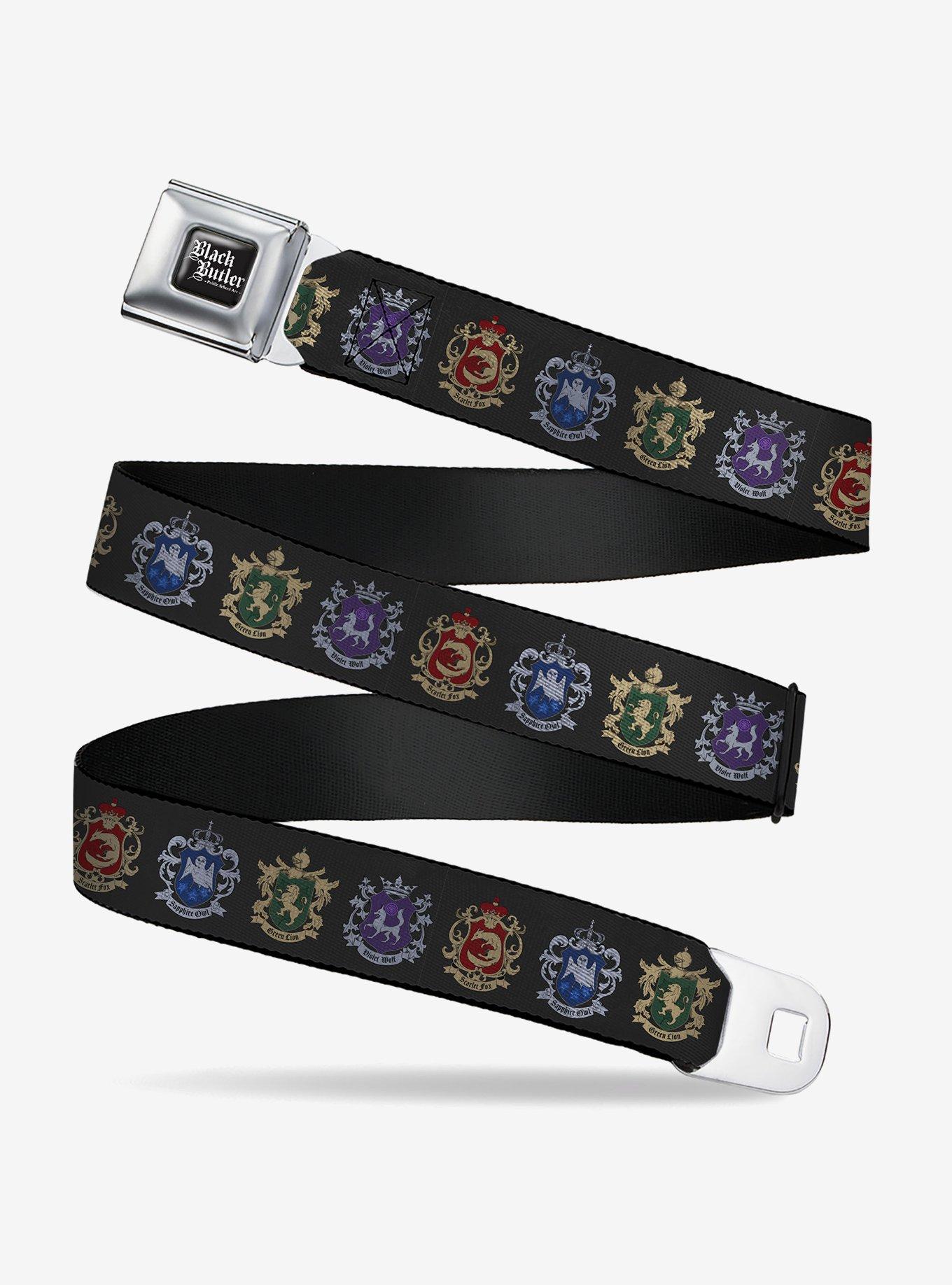 Black Butler Public School Arc House Crest Icons Black Youth Seatbelt Buckle Belt, , hi-res