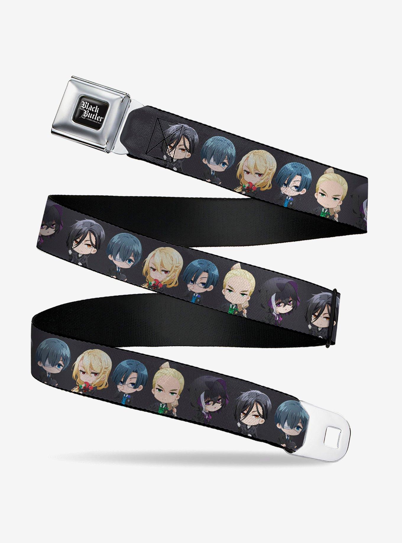 Black Butler Six Chibi Characters Poses Black Youth Seatbelt Buckle Belt, , hi-res