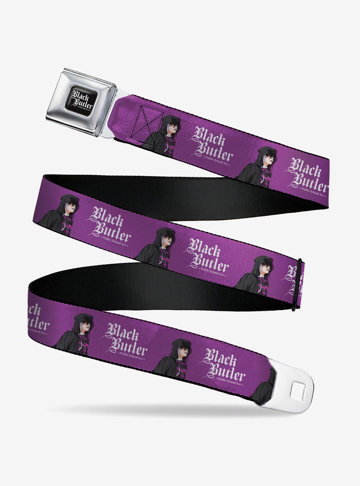 Black Butler Violet Gregory Pose and Title Youth Seatbelt Buckle Belt, , hi-res