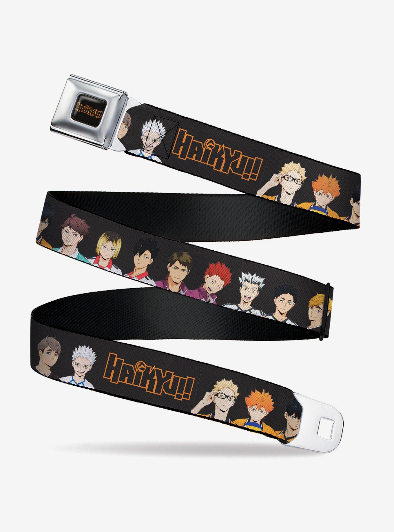 Haikyu!! Volleyball Team Player Groups Line Up Black Youth Seatbelt Buckle Belt, , hi-res