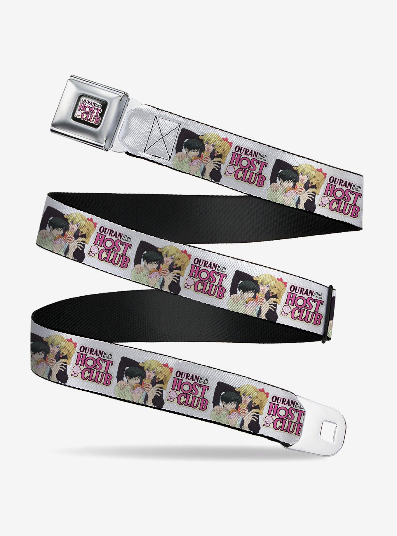Ouran High School Host Club Kyoya Haruhi and Antoinette Pose White Youth Seatbelt Buckle Belt, , hi-res