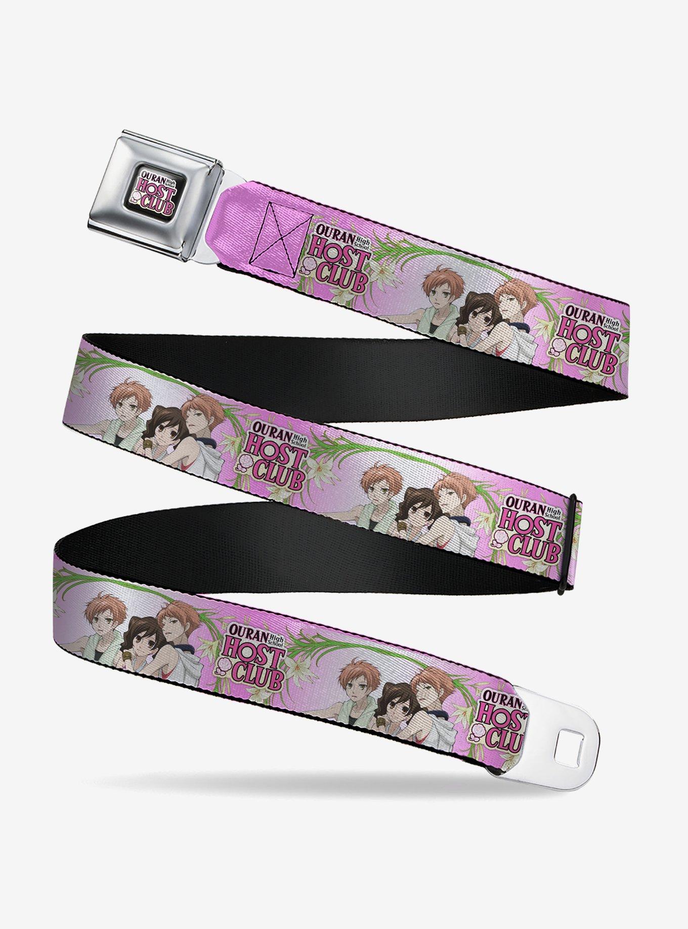 Ouran High School Host Club Haruhi and Hitachiin Twins Lilies Pose Youth Seatbelt Buckle Belt, , hi-res