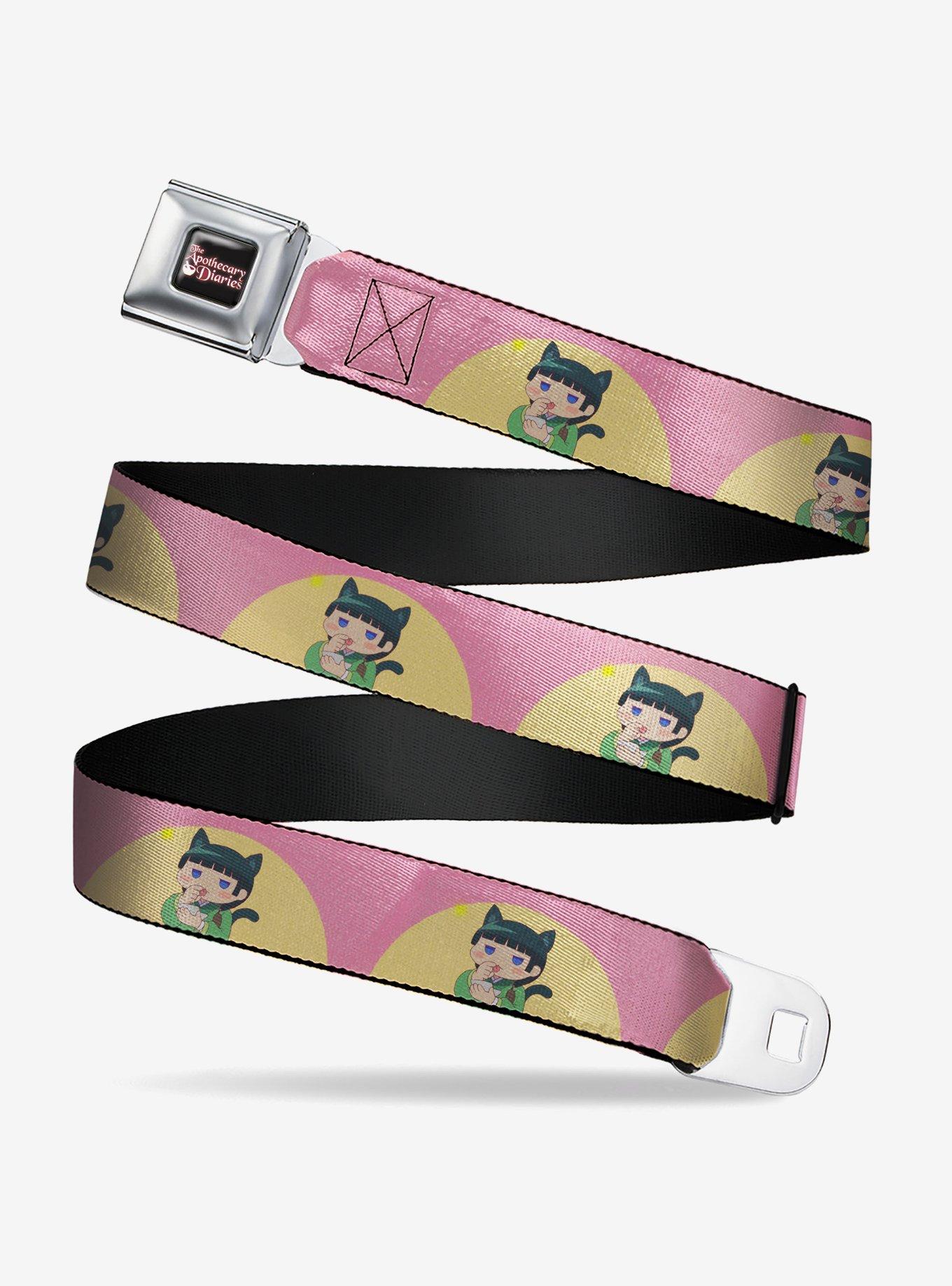 The Apothecary Diaries Chibi Maomao Cat Pose Pink Youth Seatbelt Buckle Belt, , hi-res