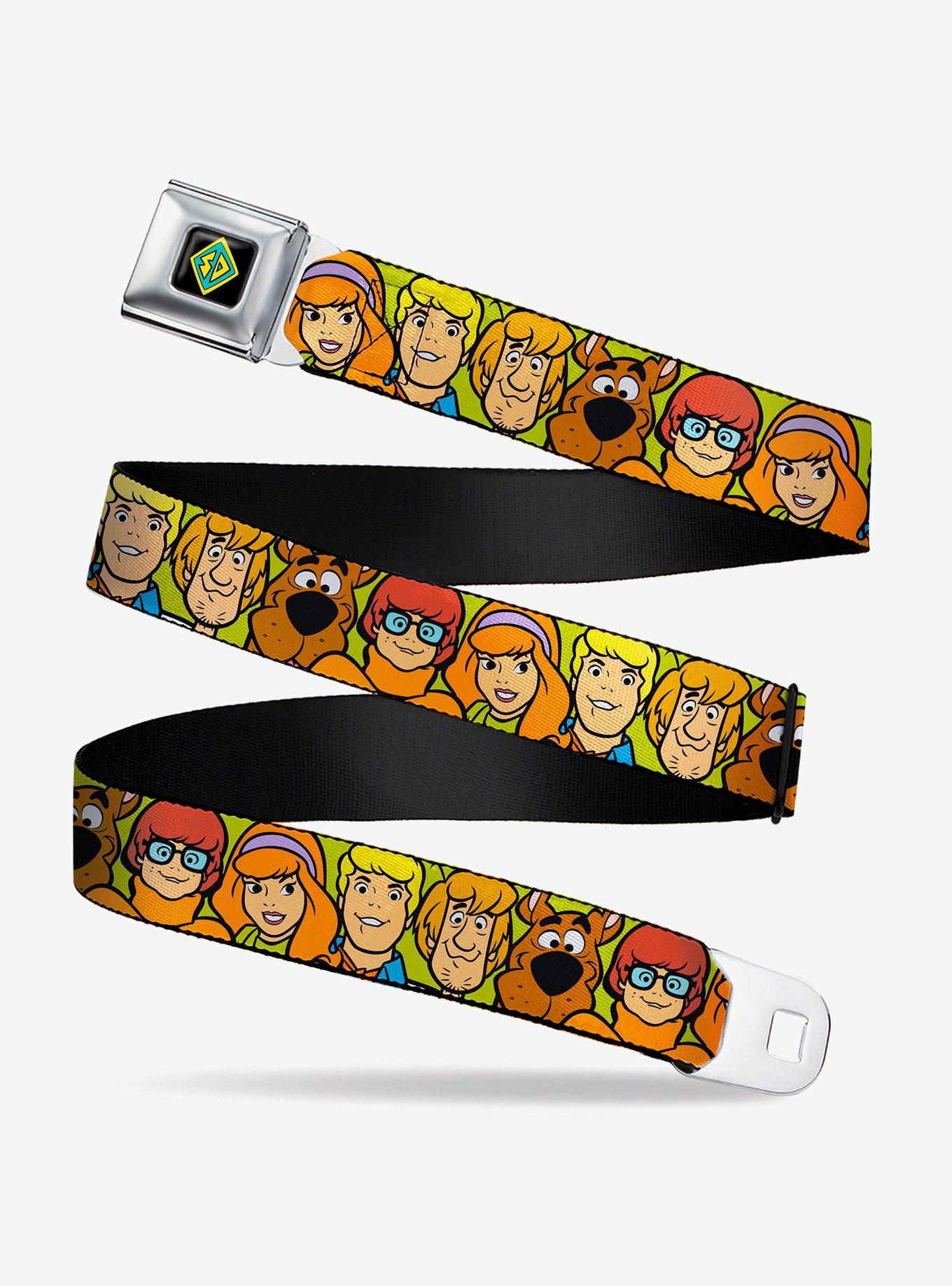 Scooby-Doo! Character Faces Close Up Green Youth Seatbelt Buckle Belt, , hi-res