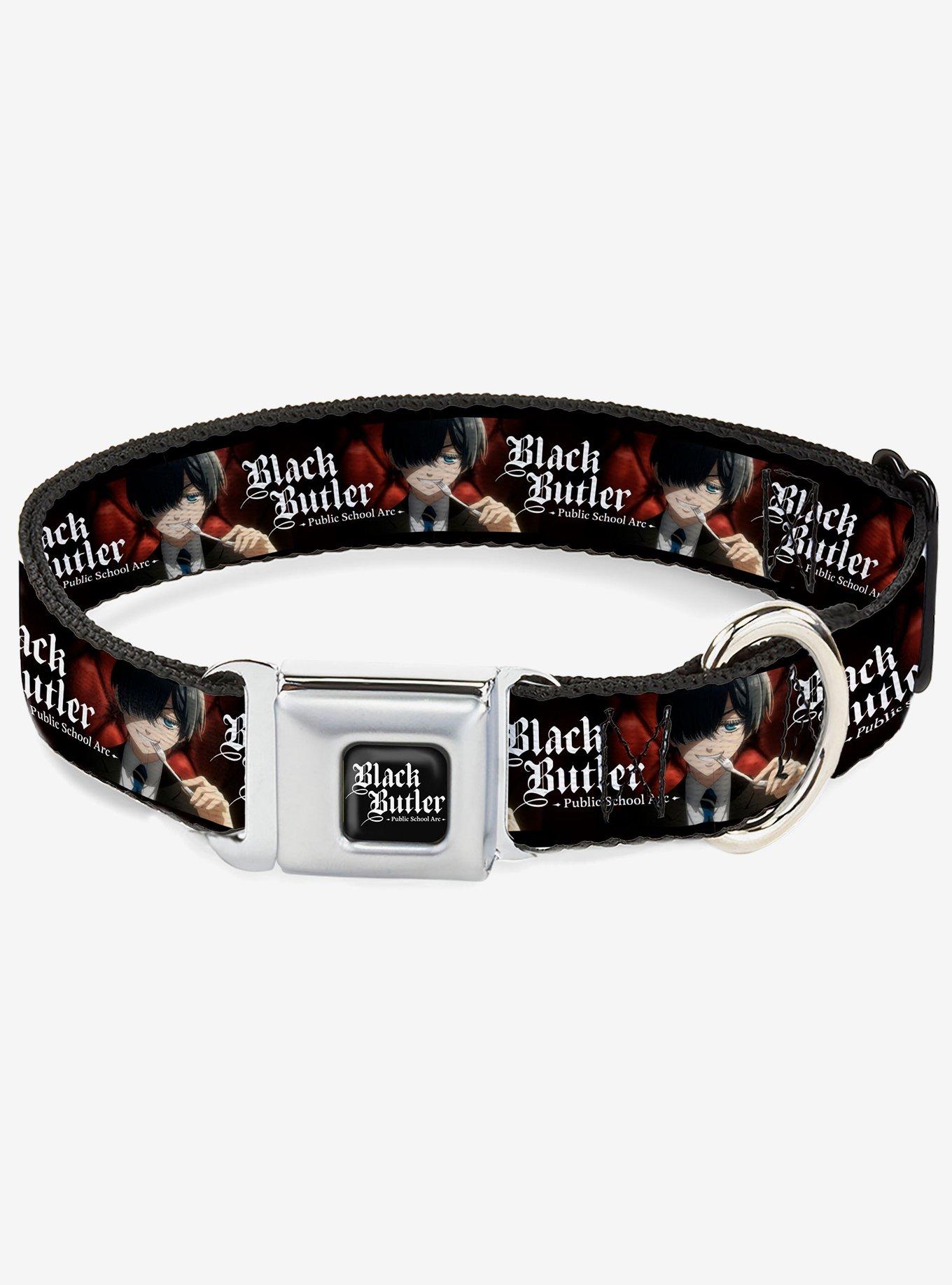 Black Butler Ciel Phantomhive Fork Pose and Title Seatbelt Buckle Dog Collar, , hi-res