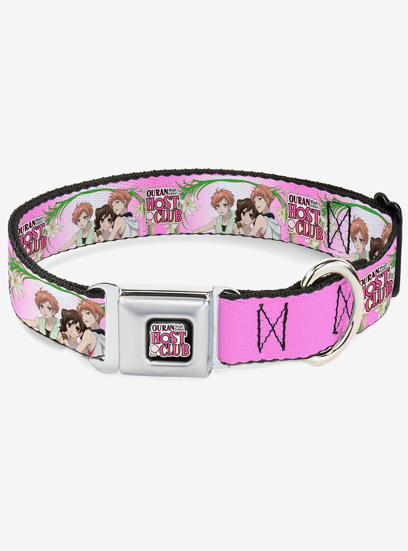 Ouran High School Host Club Haruhi and Hitachiin Twins Lilies Pose Seatbelt Buckle Dog Collar, , hi-res