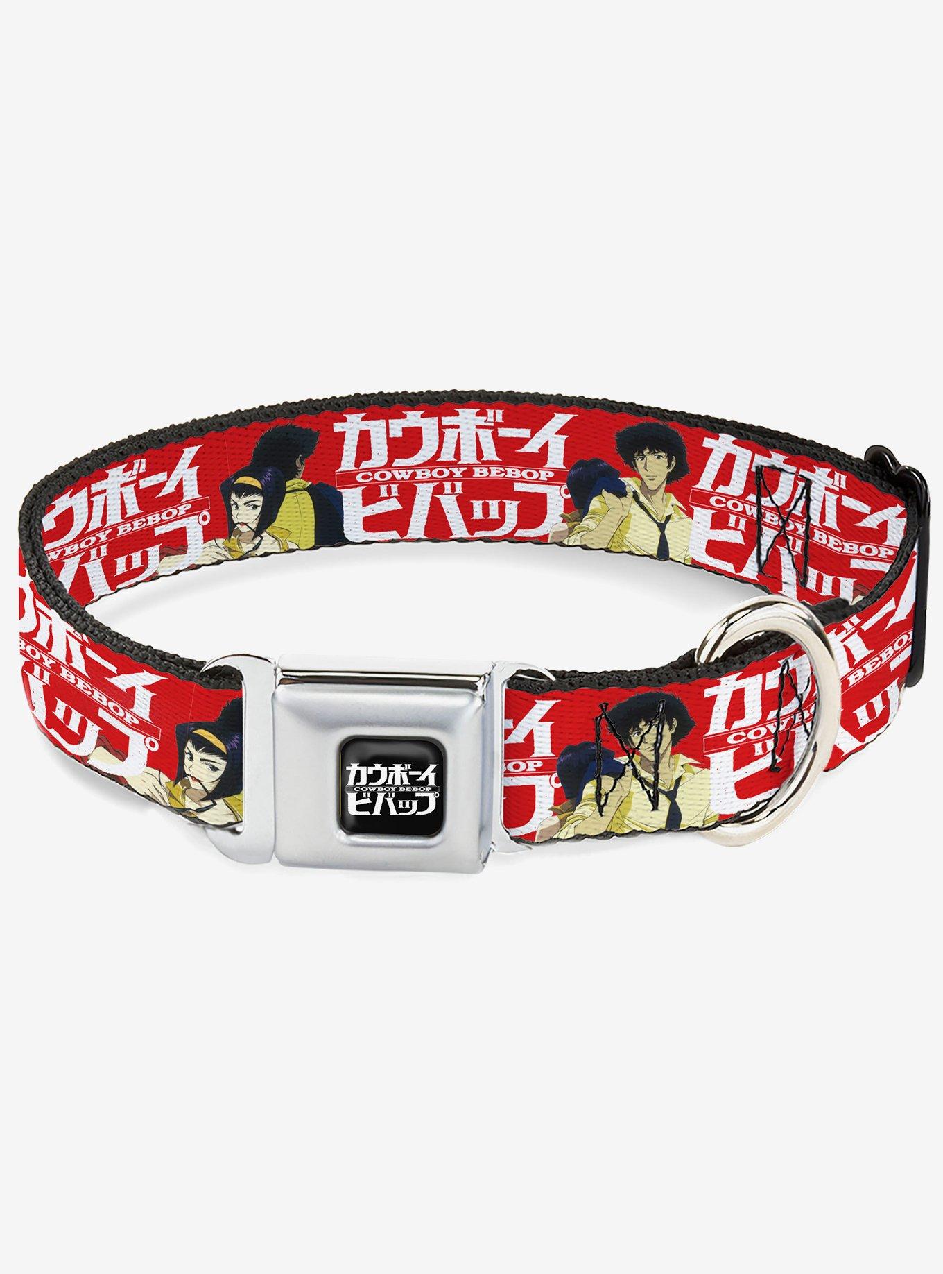Cowboy Bebop Spike and Faye Back to Back and Logo Seatbelt Buckle Dog Collar, , hi-res