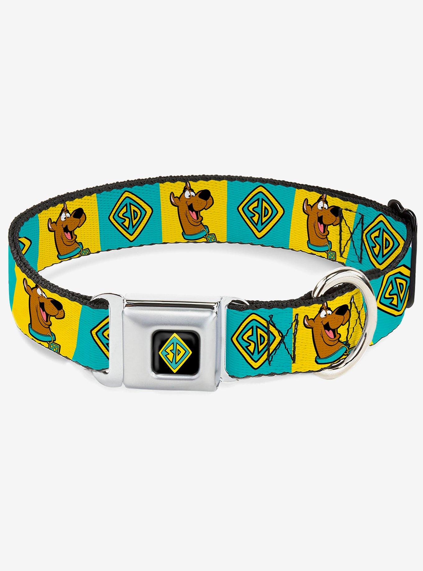 Scooby-Doo! Pose and Dog Tag Blocks Blue Seatbelt Buckle Dog Collar, , hi-res