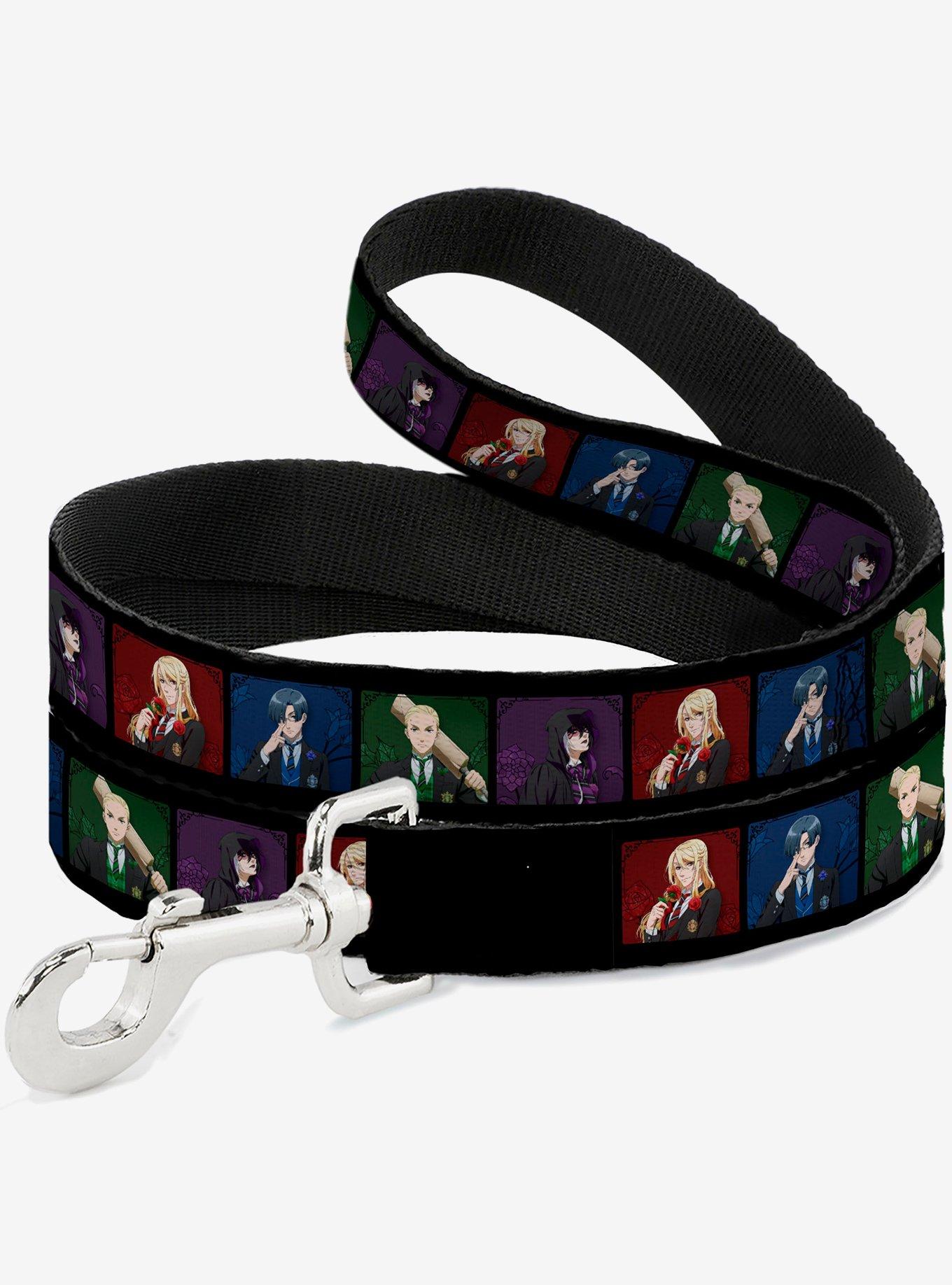 Black Butler House Head Pose Blocks Black Multi Dog Leash, , hi-res