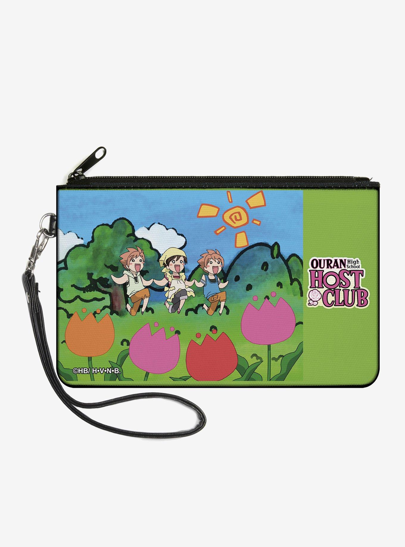 Ouran High School Host Club Chibi Hitachiin Twins and Renge Garden Pose Zip Clutch Wallet, , hi-res