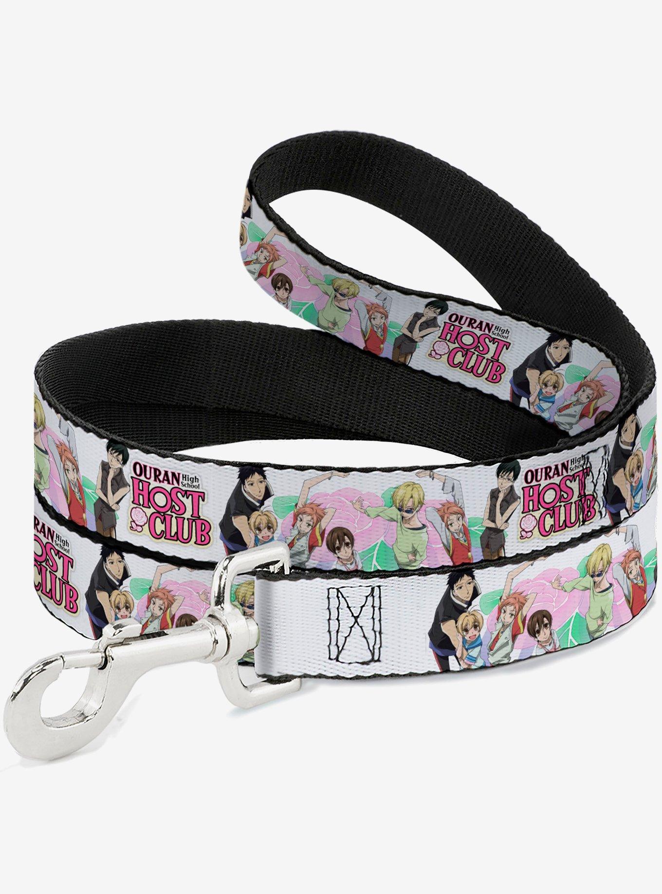 Ouran High School Host Club Seven Character Group Pose and Logo White Dog Leash, , hi-res
