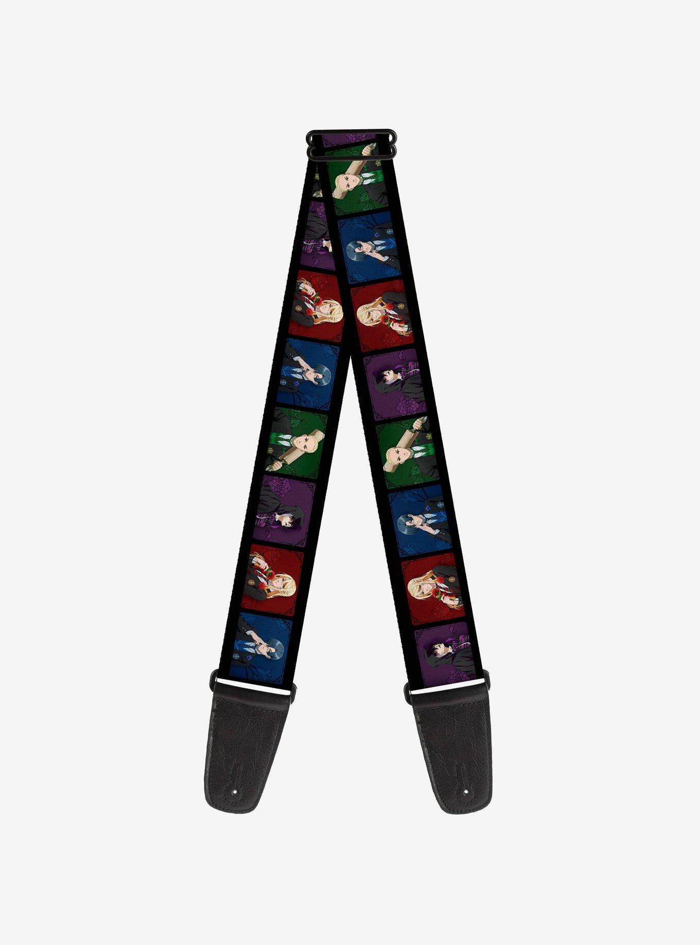 Black Butler House Head Pose Blocks Black Multi Guitar Strap, , hi-res