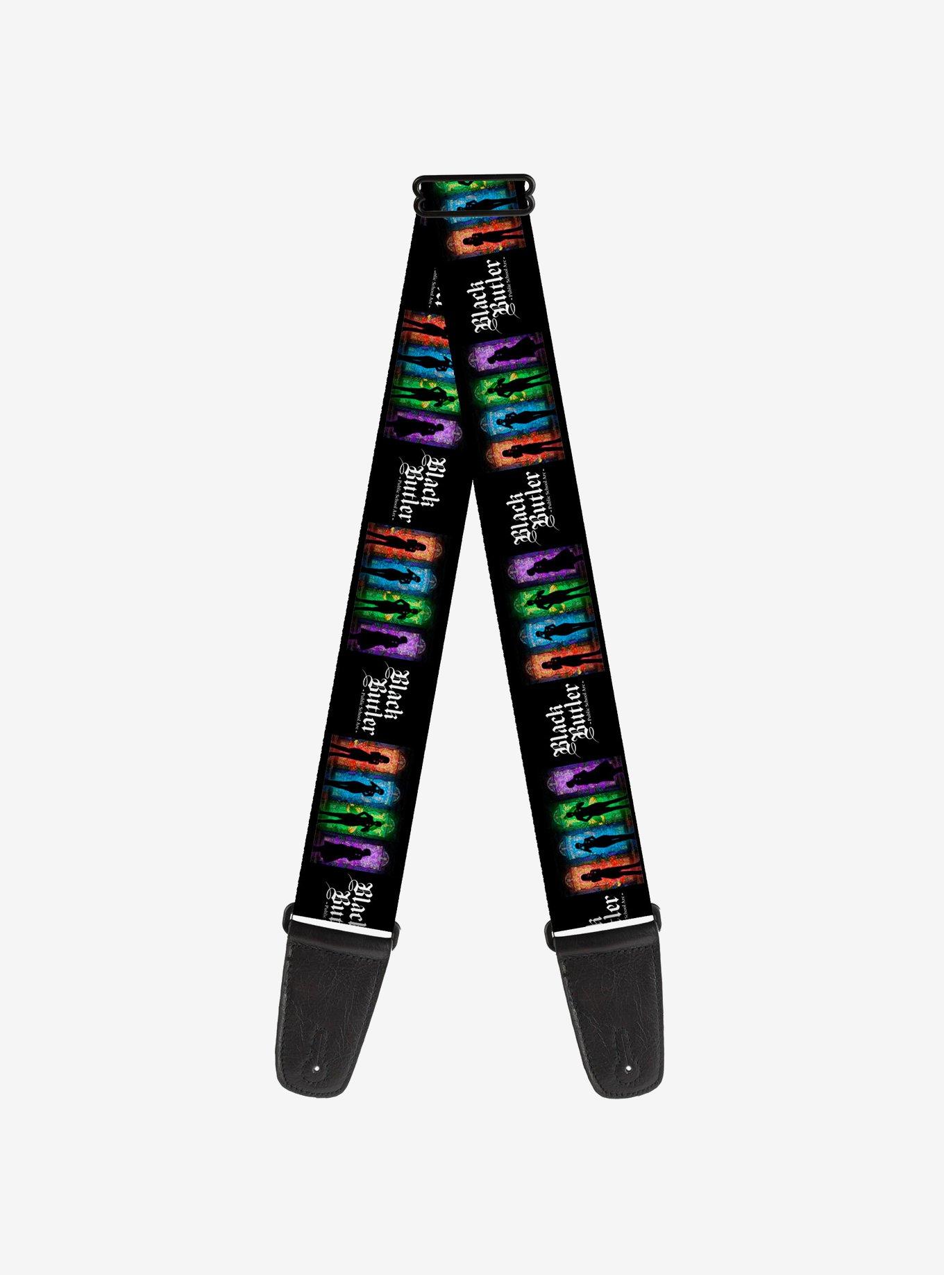 Black Butler House Heads Silhouettes and Logo Multi Guitar Strap, , hi-res