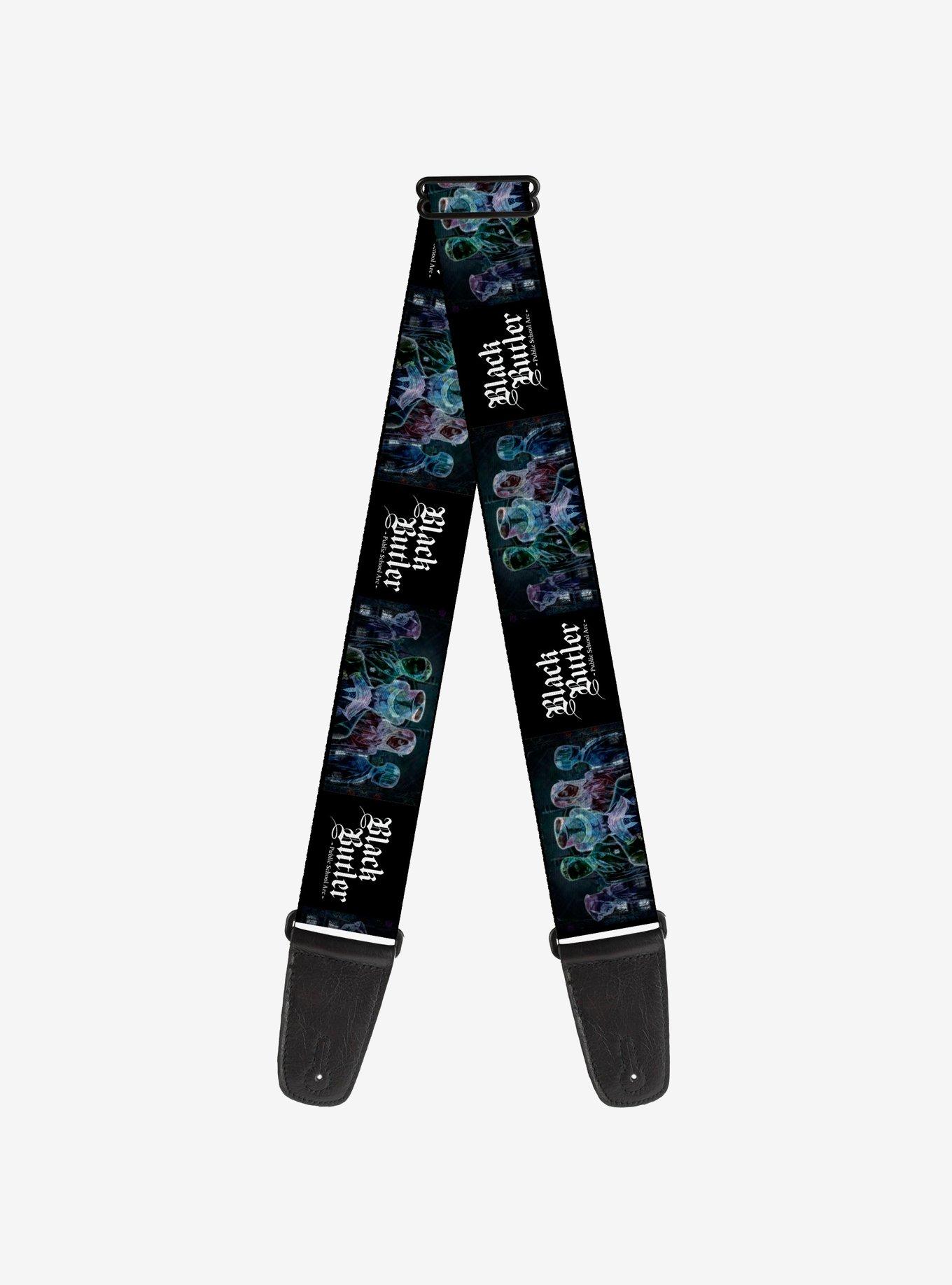 Black Butler Five Character Group Pose and Title Black Guitar Strap, , hi-res