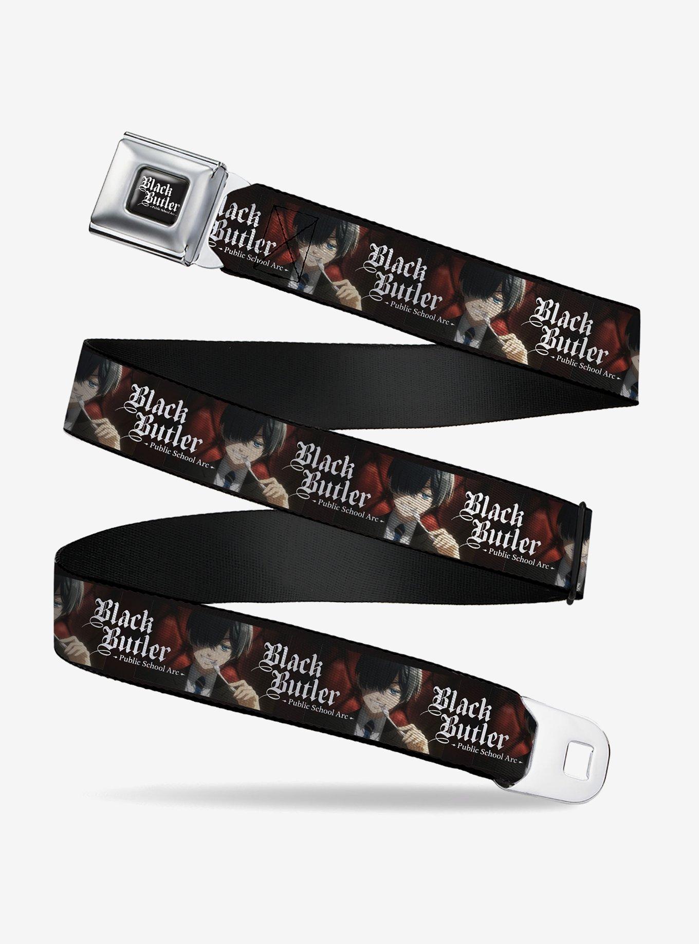 Black Butler Ciel Phantomhive Fork Pose and Title Seatbelt Buckle Belt, , hi-res