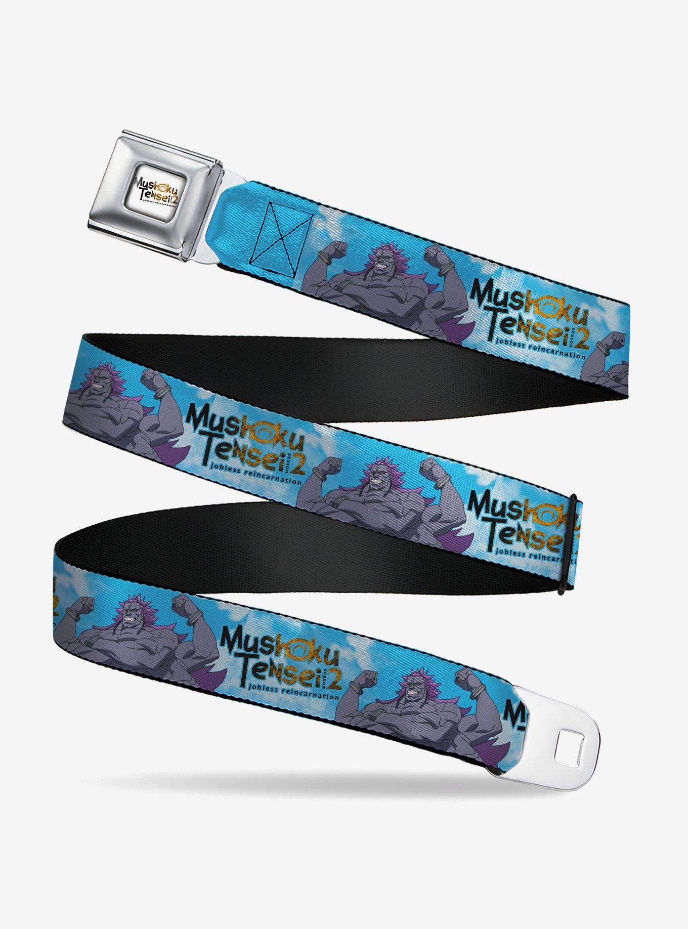 Mushoku Tensei Jobless Reincarnation Badigadi Flex Pose and Title Blue Seatbelt Buckle Belt, , hi-res