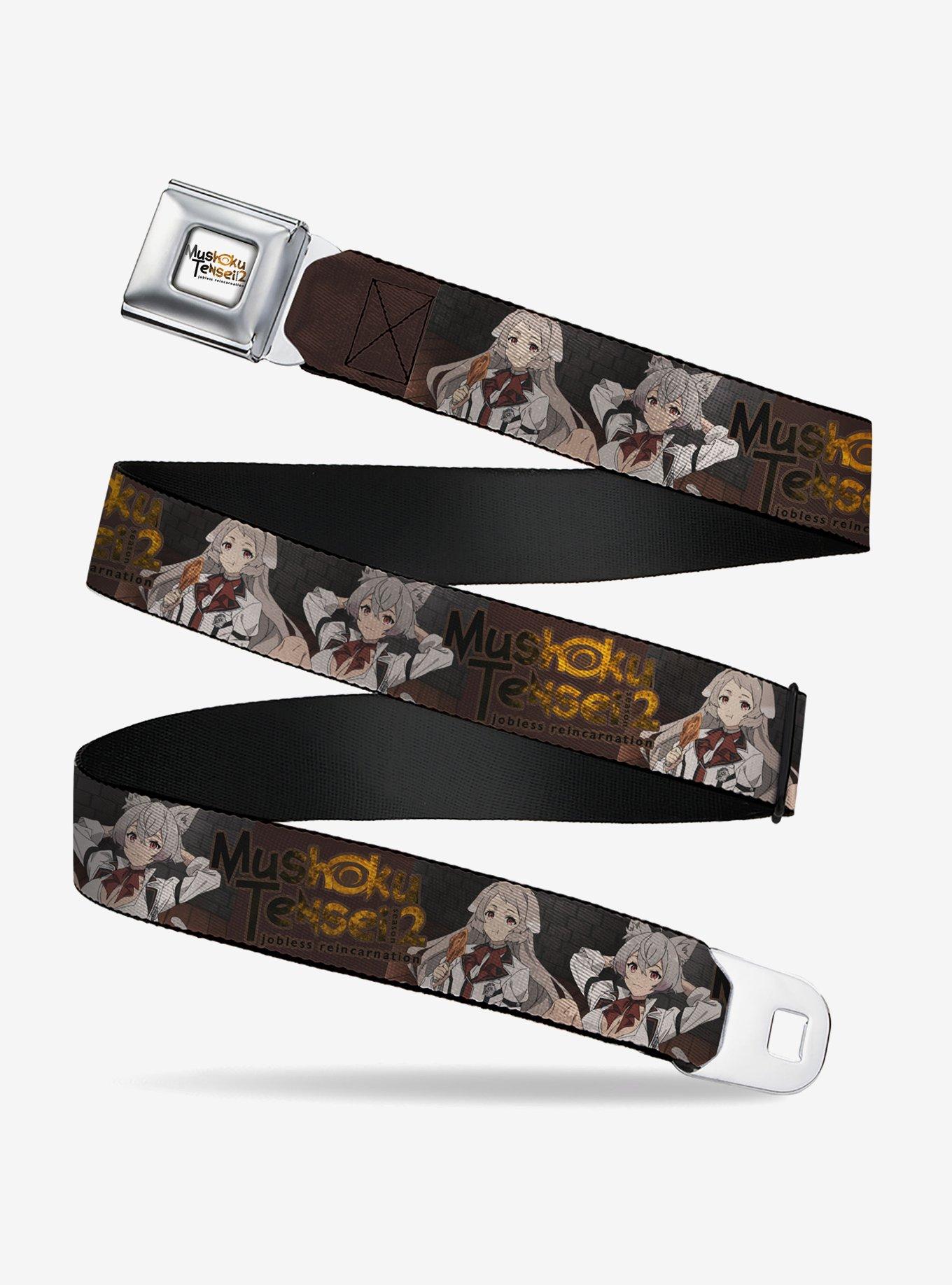 Mushoku Tensei Jobless Reincarnation Pursena and Minitona Pose and Title Brown Seatbelt Buckle Belt, , hi-res