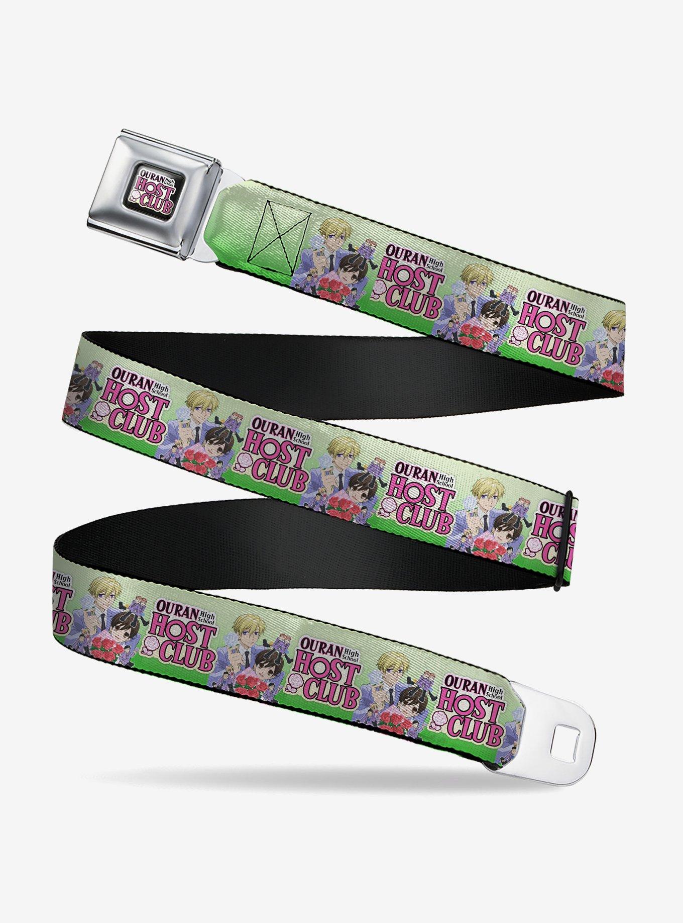 Ouran High School Host Club Haruhi and Friends Group Pose and Logo Seatbelt Buckle Belt, , hi-res