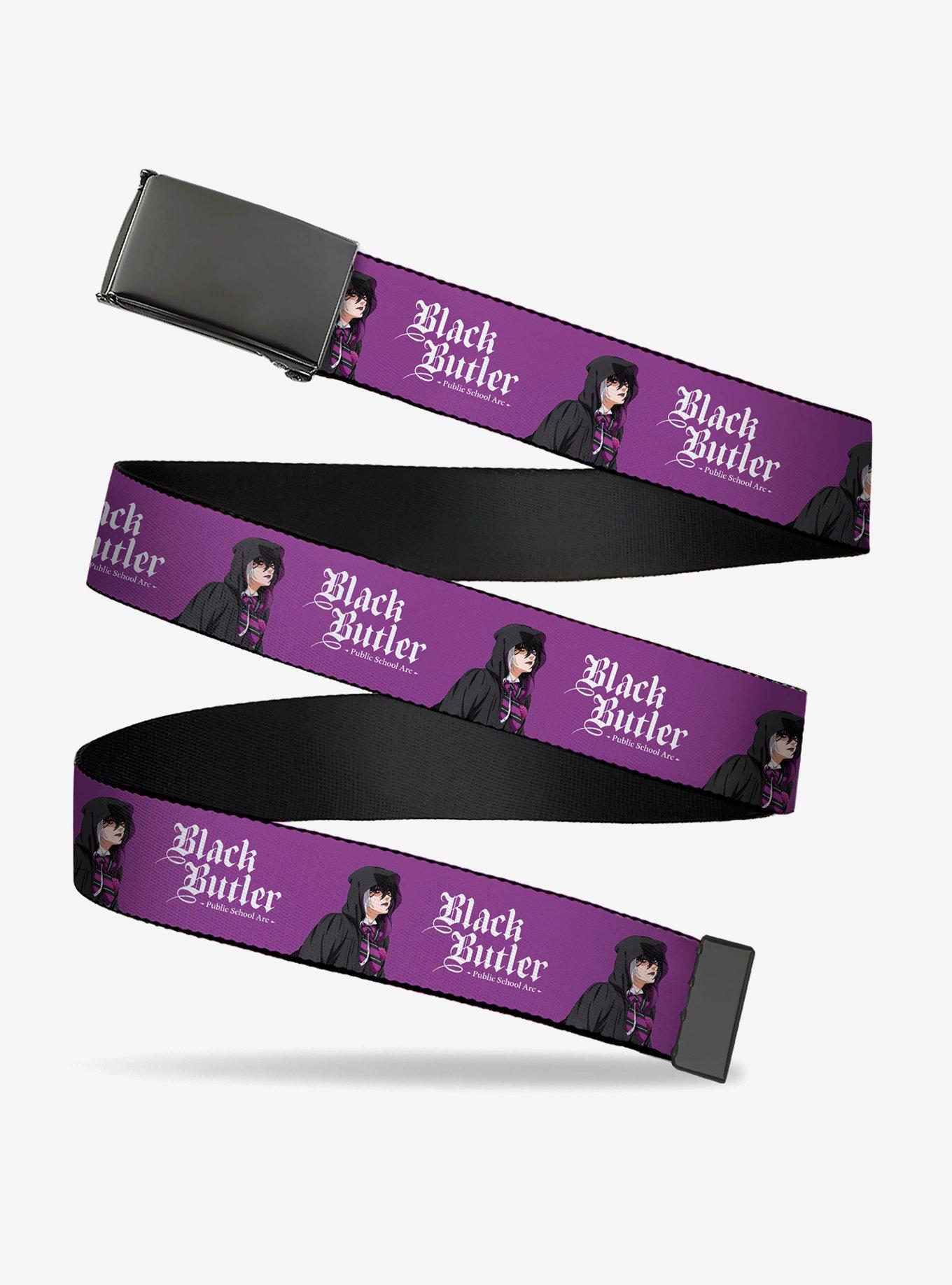Black Butler Violet Gregory Pose and Title Clamp Buckle Belt, , hi-res