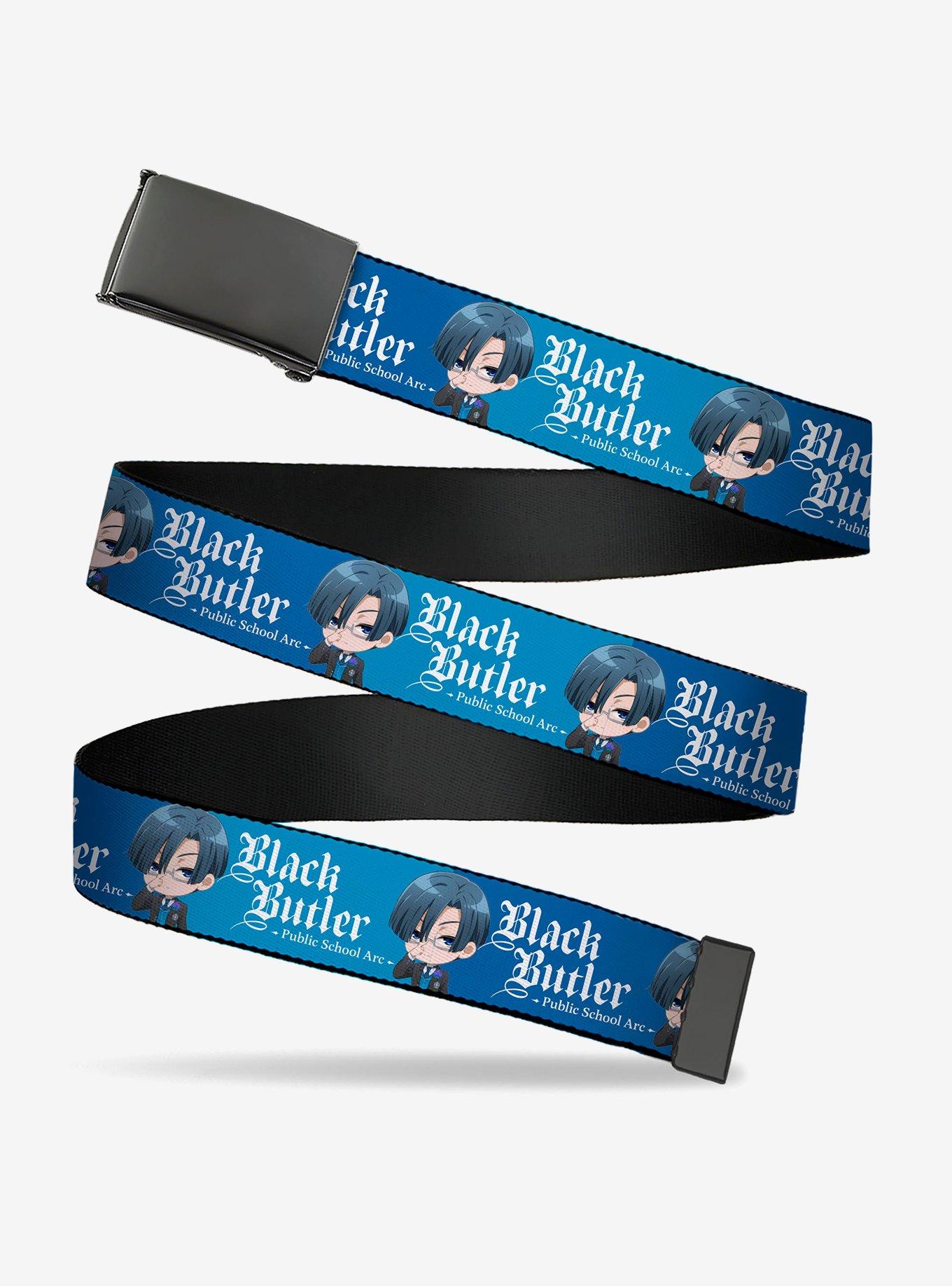 Black Butler Chibi Lawrence Bluewer Pose and Title Blues Clamp Buckle Belt, , hi-res