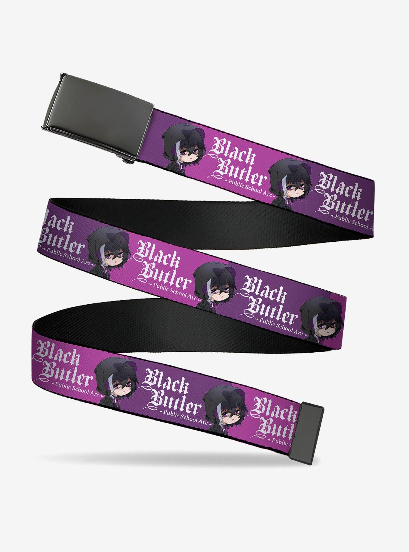 Black Butler Chibi Violet Gregory Pose and Title Clamp Buckle Belt, , hi-res