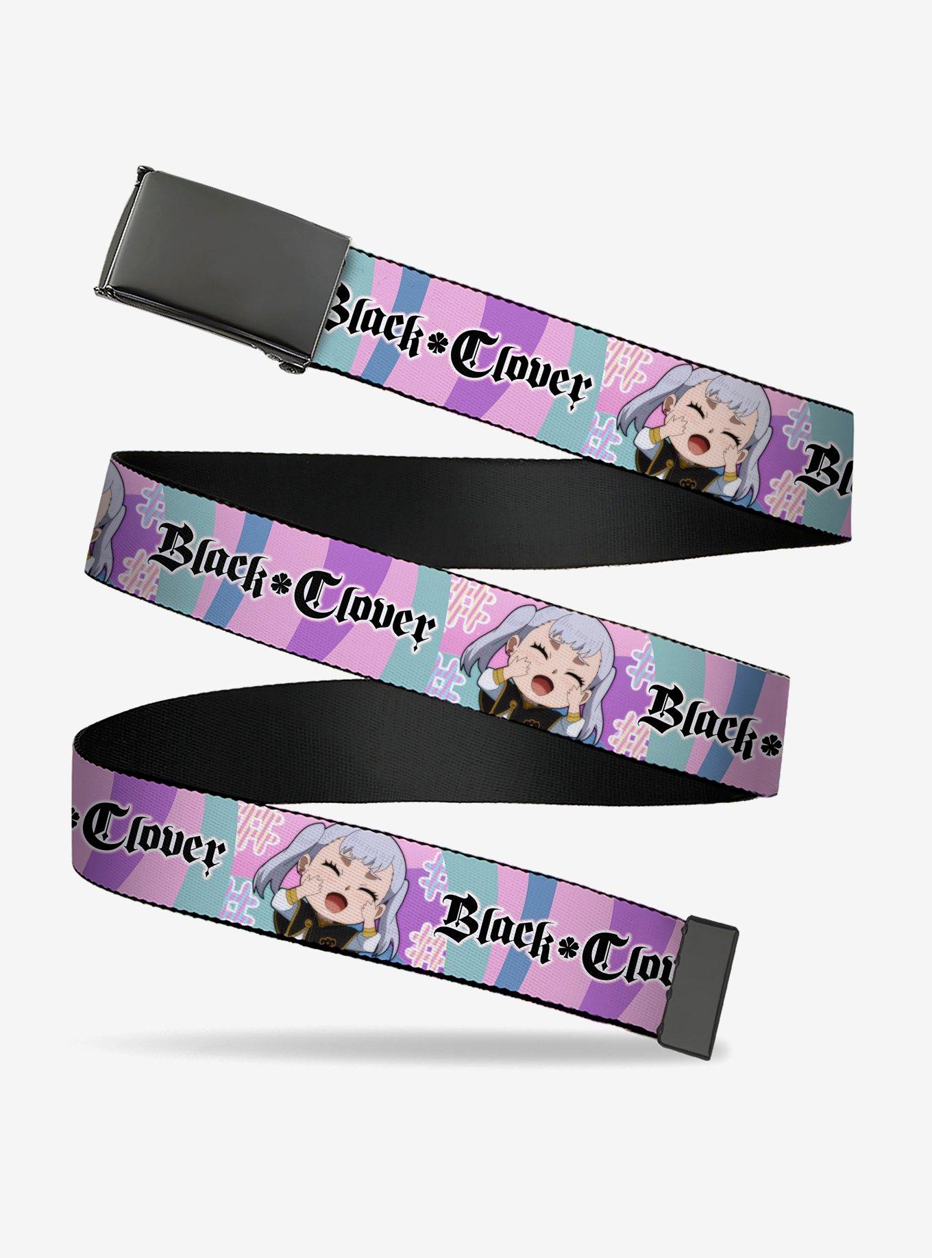 Black Clover Chibi Noelle Hash Tag Pose and Logo Multi Clamp Buckle Belt, , hi-res