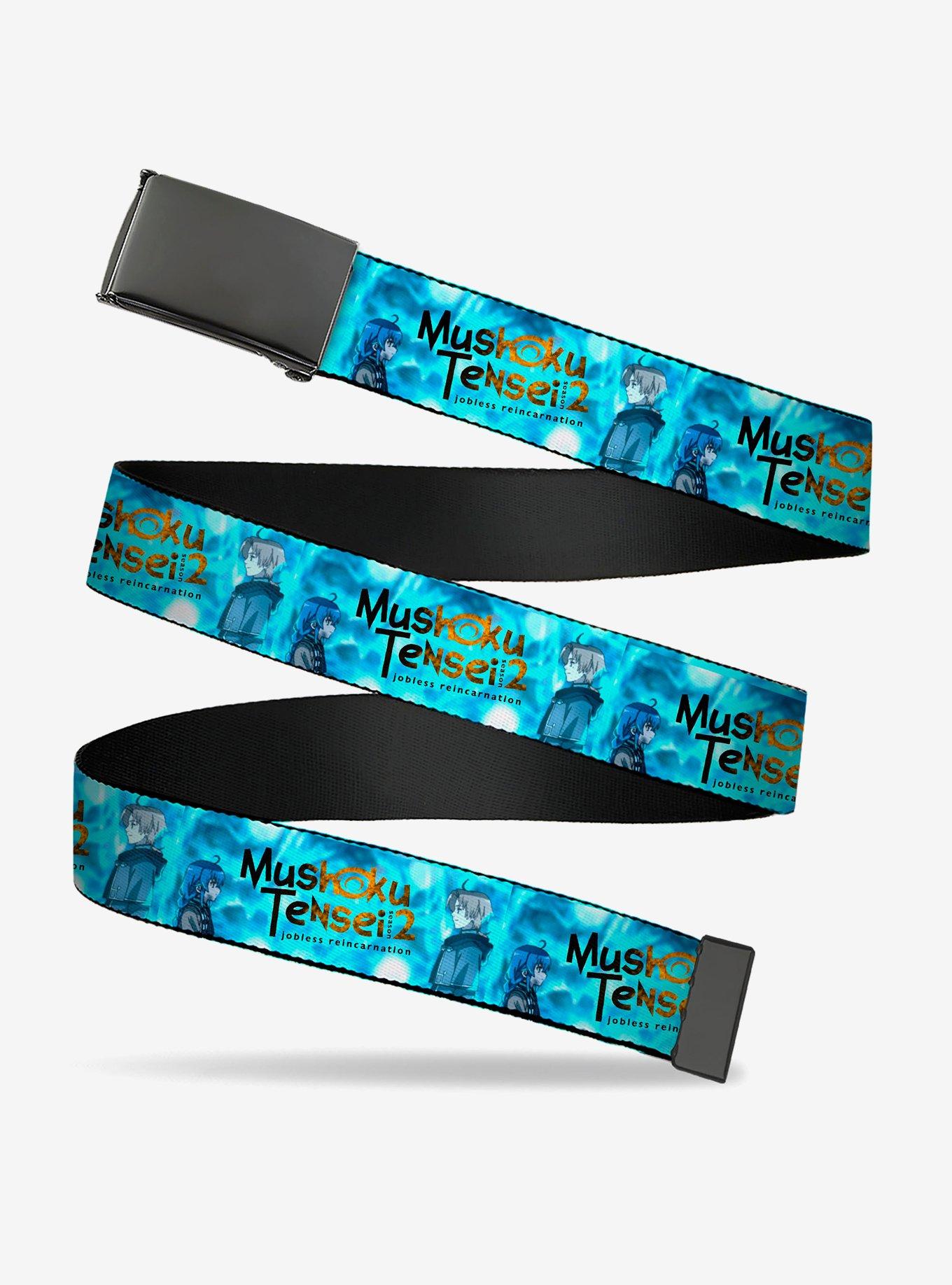 Mushoku Tensei Jobless Reincarnation Rudeus and Roxy Pose and Title Blues Clamp Buckle Belt, , hi-res