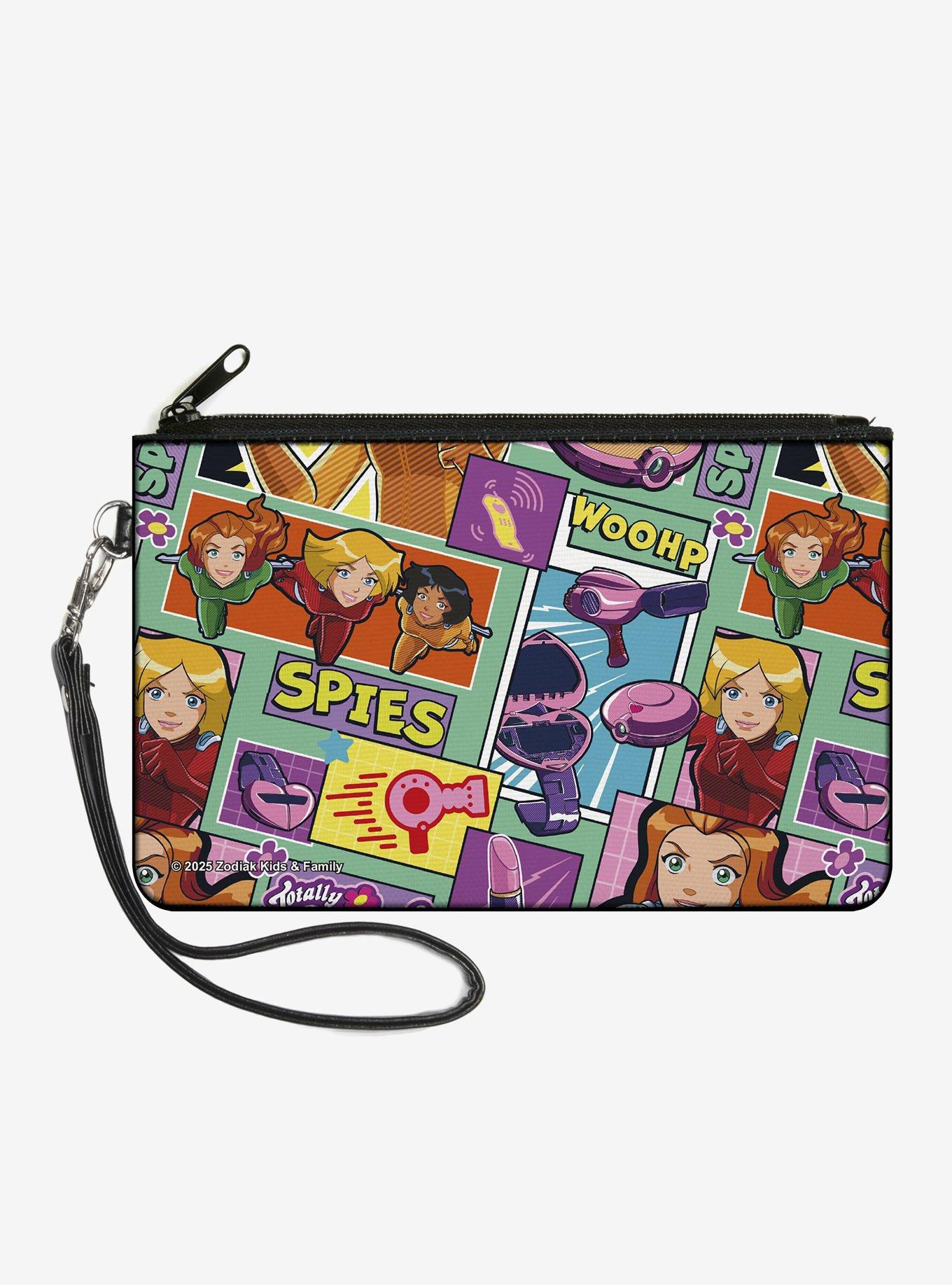 Totally Spies! Poses and Icon Blocks Blue Multi Zip Clutch Wallet, , hi-res