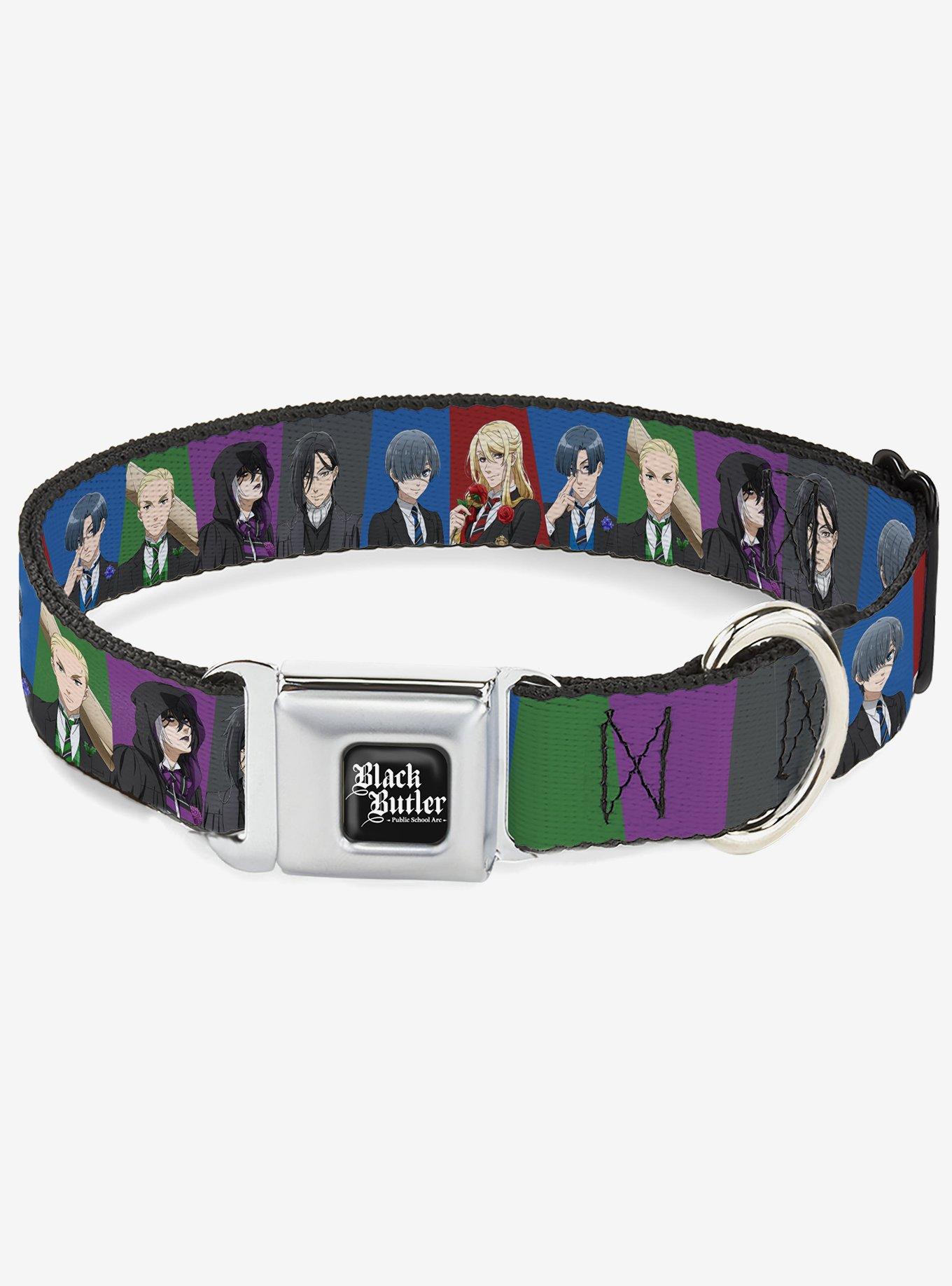 Black Butler Six Character Pose Blocks Multi Seatbelt Buckle Dog Collar, , hi-res