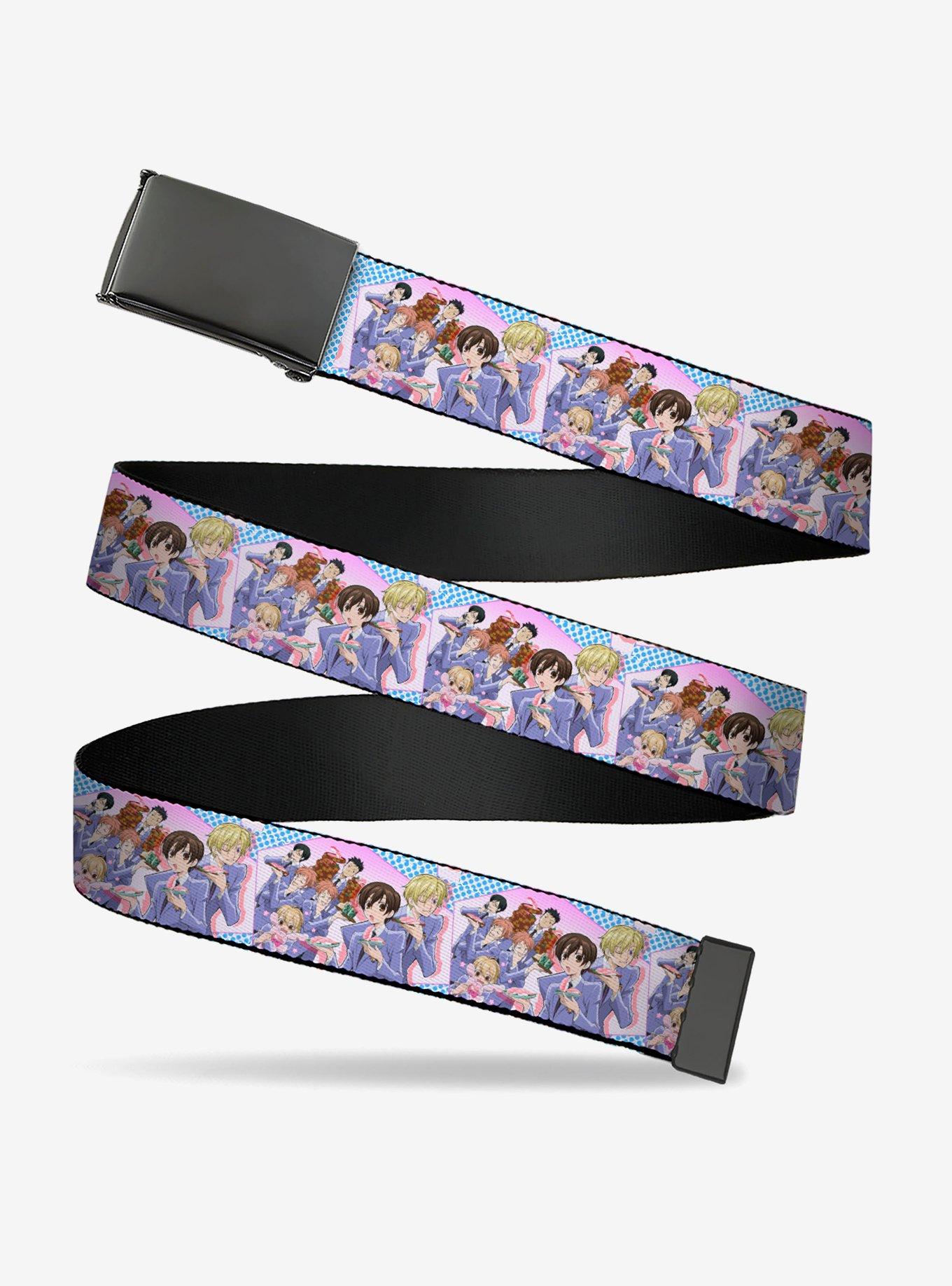 Ouran High School Host Club Seven Character Sushi Dining Pose Pink Blue Clamp Buckle Belt, , hi-res