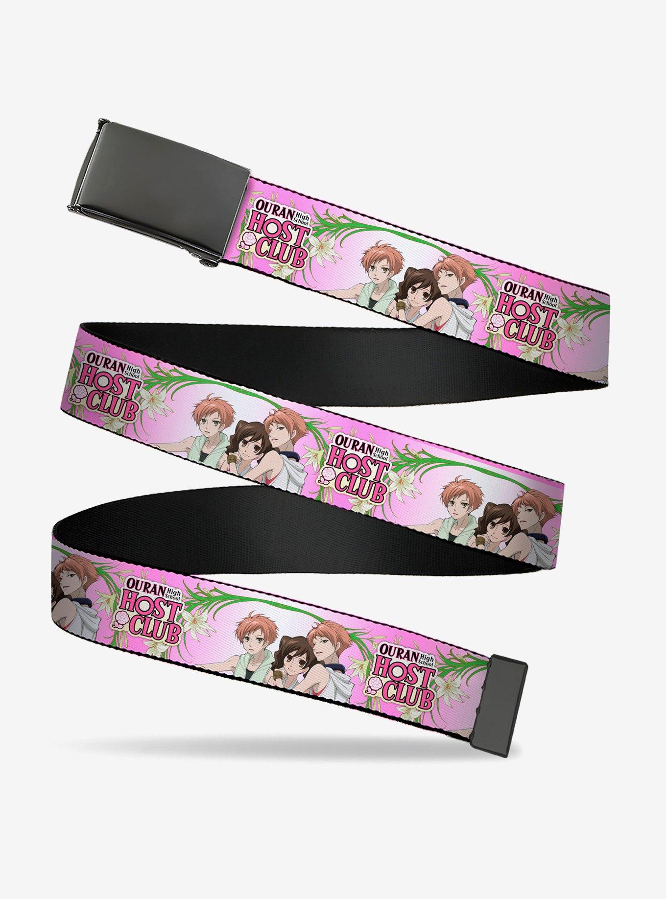 Ouran High School Host Club Haruhi and Hitachiin Twins Lilies Pose Clamp Buckle Belt, , hi-res