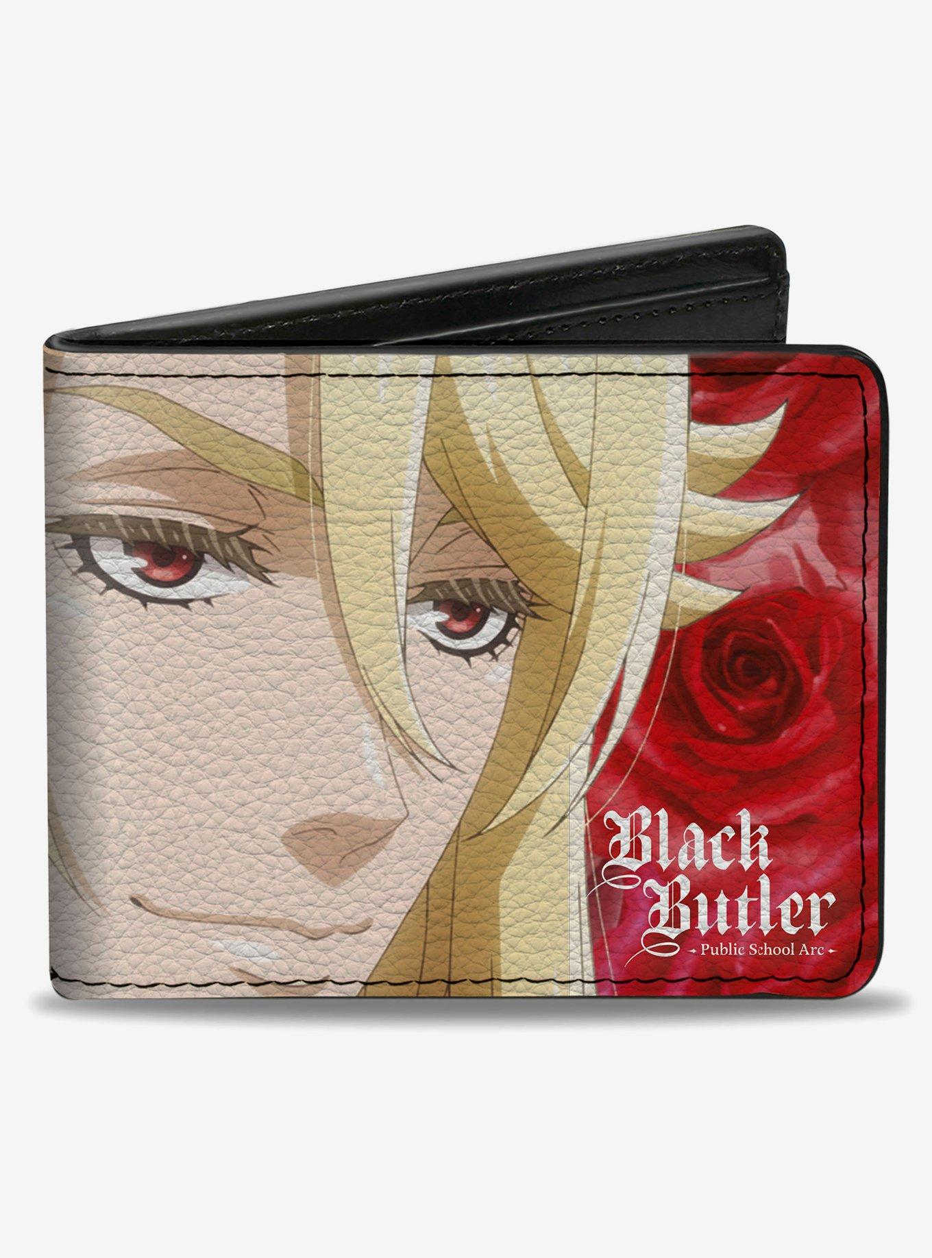 Black Butler Edgar Redmond Red Rose Pose and Face Bifold Wallet, , hi-res