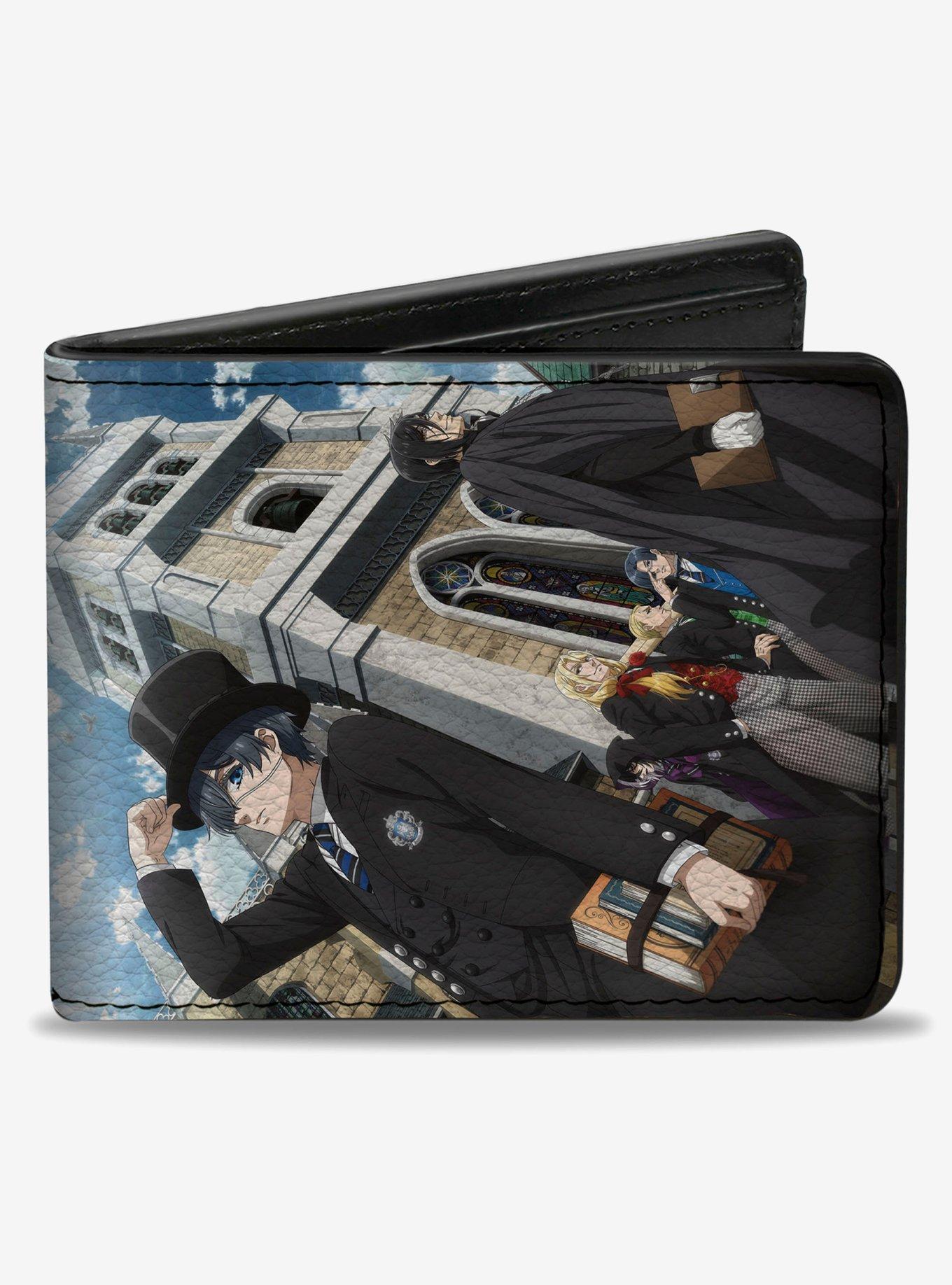 Black Butler Ciel and Sebastian Weston College House Heads Bifold Wallet, , hi-res