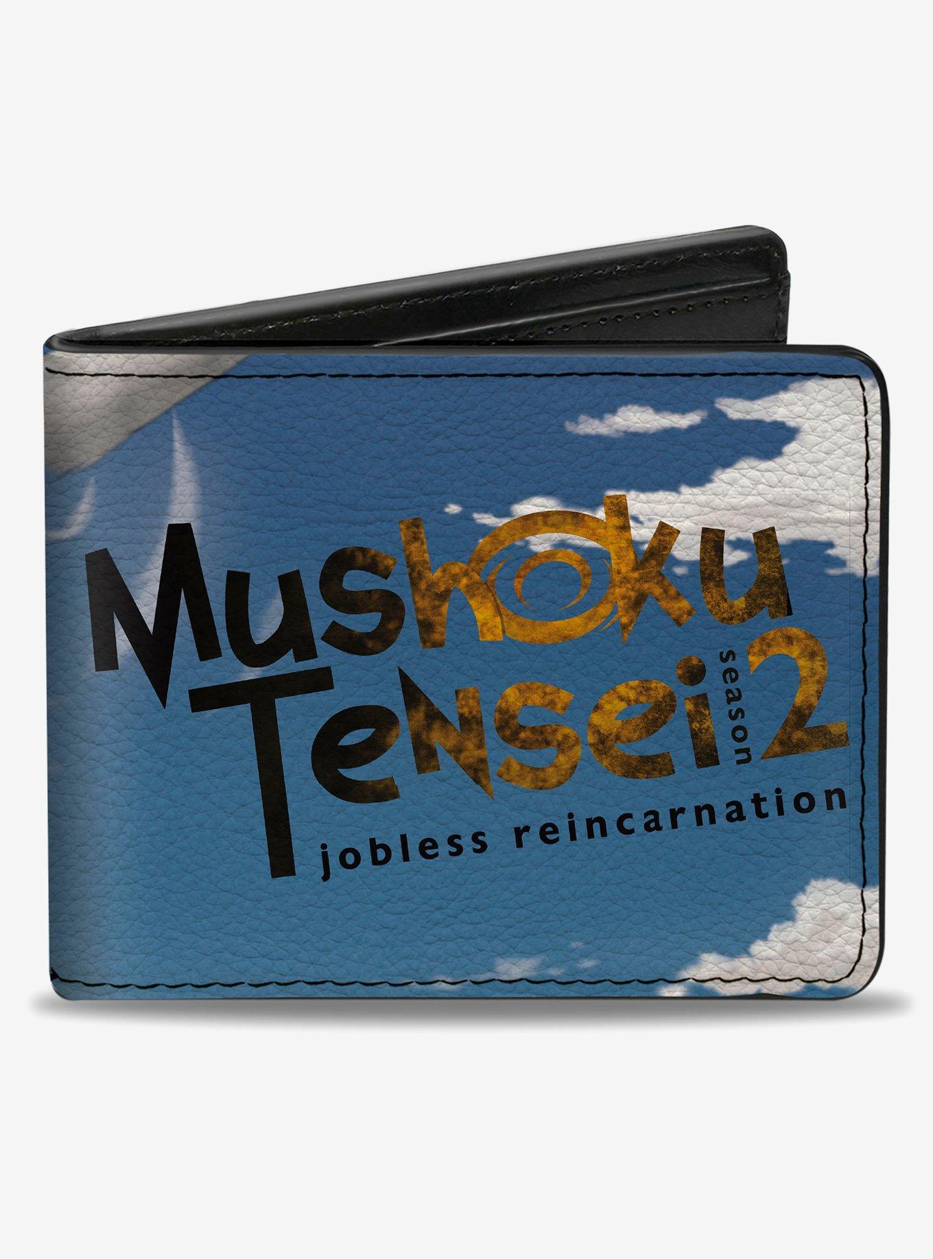 Mushoku Tensei Jobless Reincarnation Rudeus Greyrat Aqua Heartia Scene and Logo Bifold Wallet, , hi-res